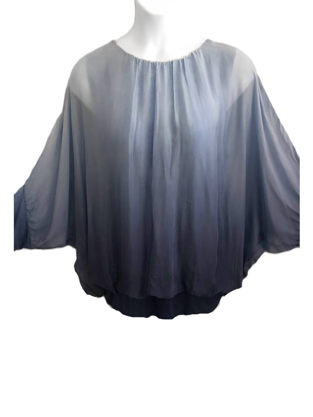 Scandal Blouson Balloon Sleeve Pullover Top Silk Blend Large NWT