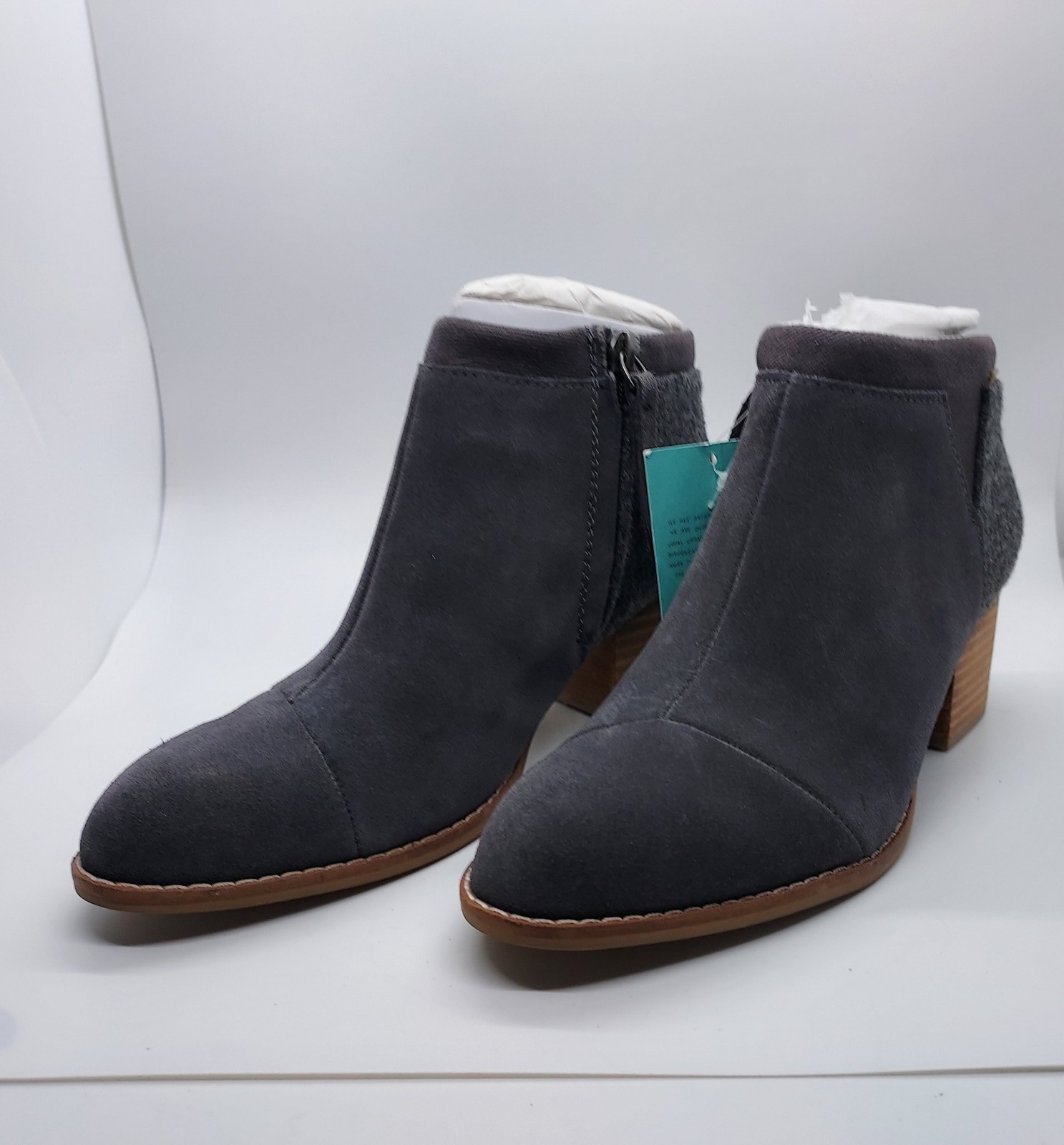 Toms Women’s Loren Booties Forged Iron Grey/Suede Combo, Size 6.5 Nwt