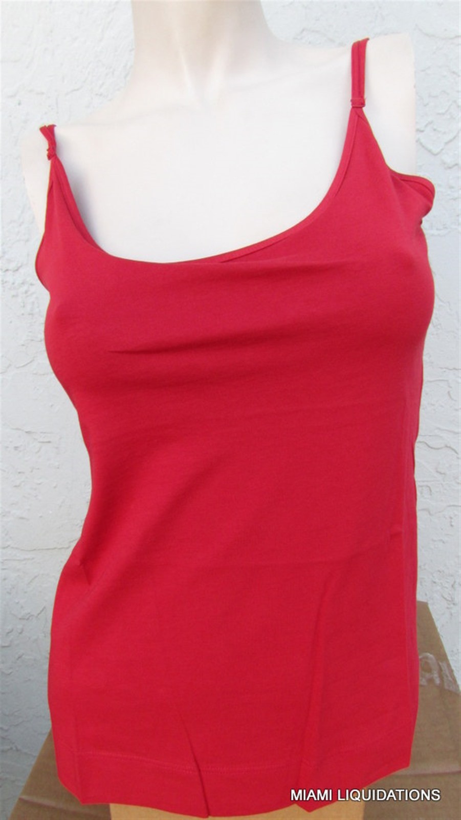 Cami 100% Pima Cotton Camisole Vermilion Red Spaghetti Straps Medium $38 M