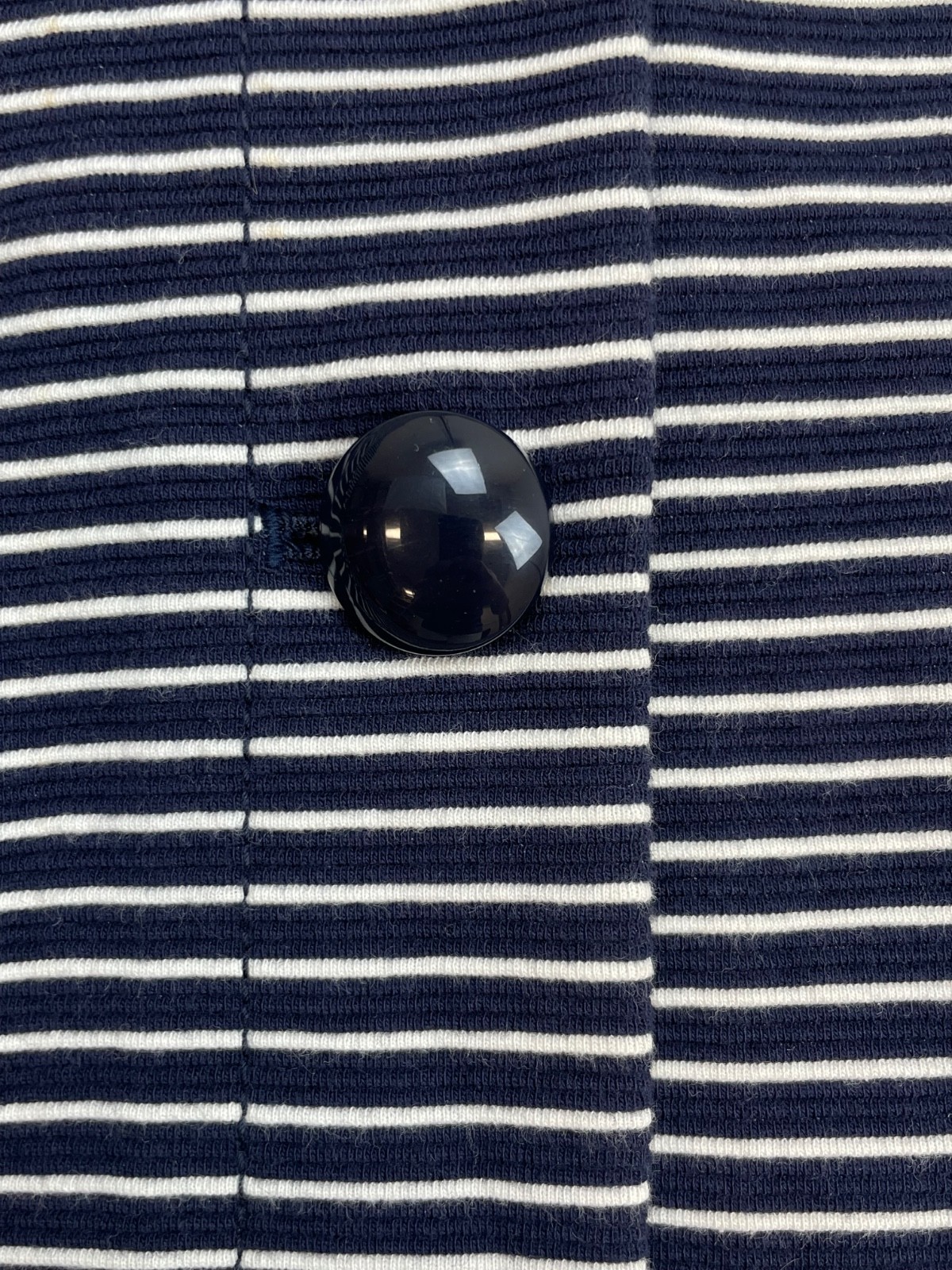 Talbots Jacket Womens 10 Black White Stripped Cotton Blend Stretch Knit Fabric