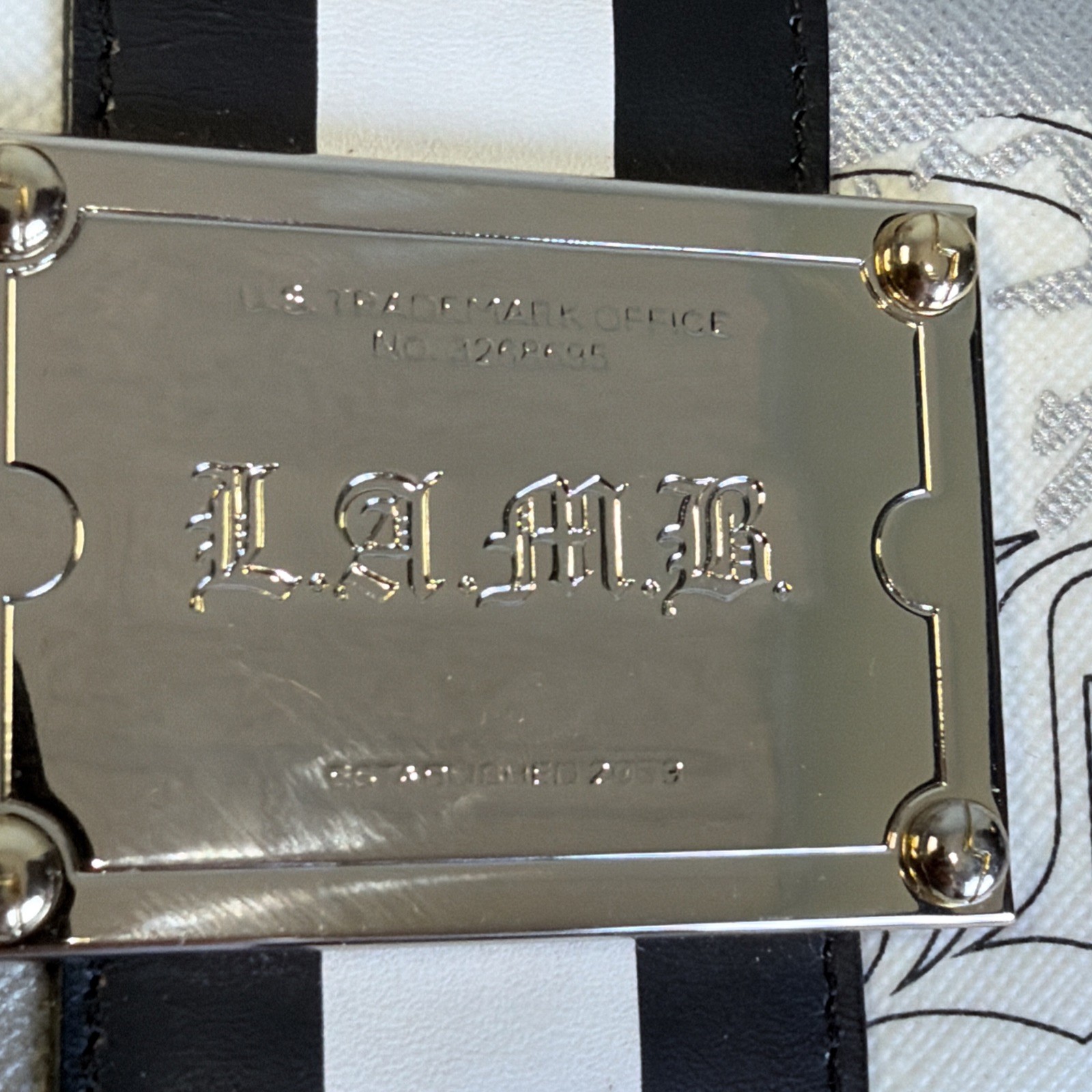 L.A.M.B Gwen Stefani Alchemy Key Chain Wallet Black And White Very Nice