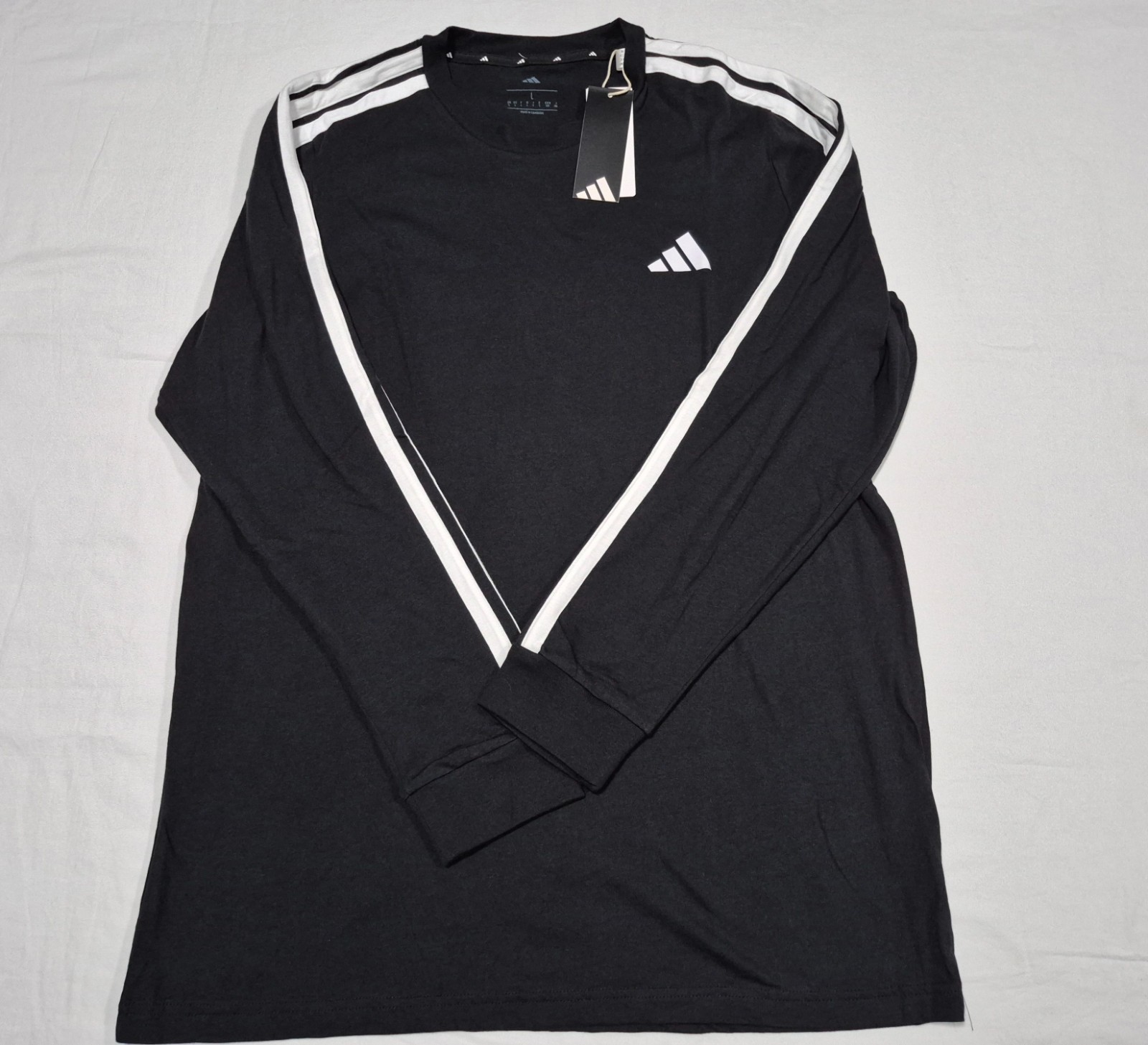 Adidas Mens Multi Sports Training Long Sleeve Black White Tee KC2561