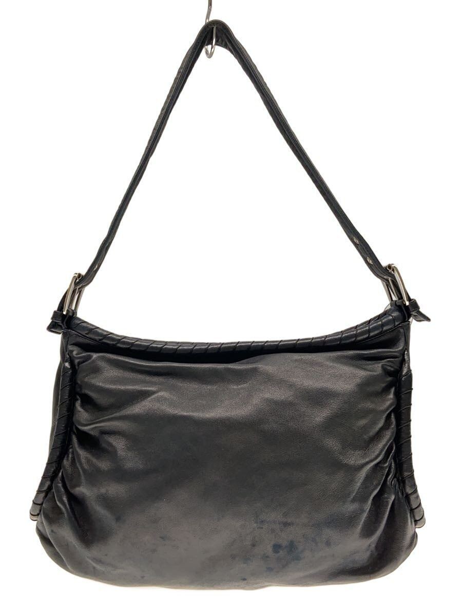 CELINE Shoulder Bag Leather Blk Plain CE00 23 Used