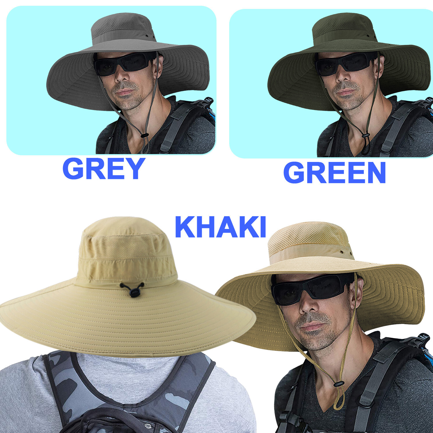 UPF50+ Wide Brim Sun Hat with Neck Flap – Perfect for Hiking, Safari & Beach USA
