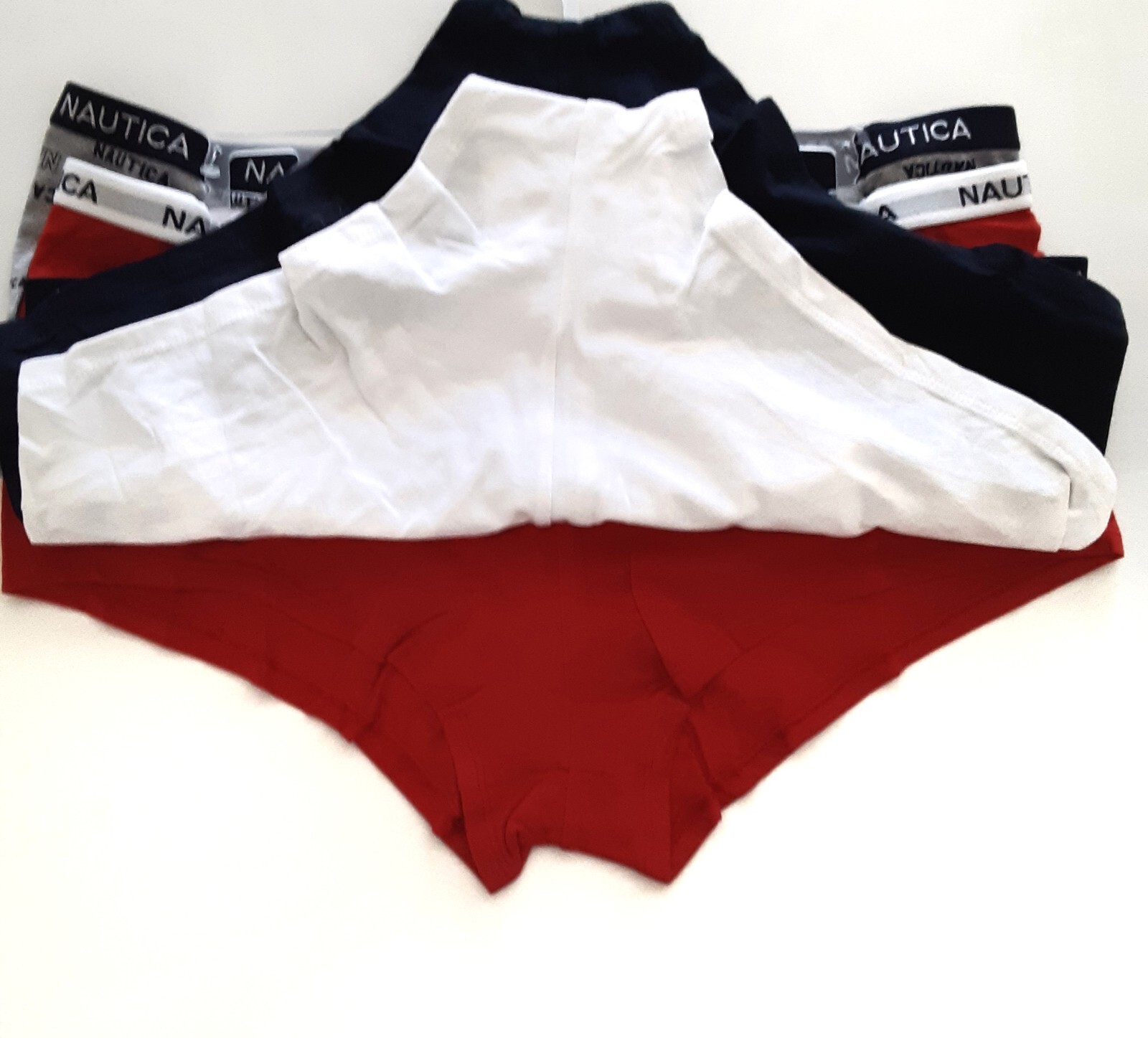 Nautica Womens Plus Size 2X Boyshorts Logo Assorted Cotton Blend Panties 4pk