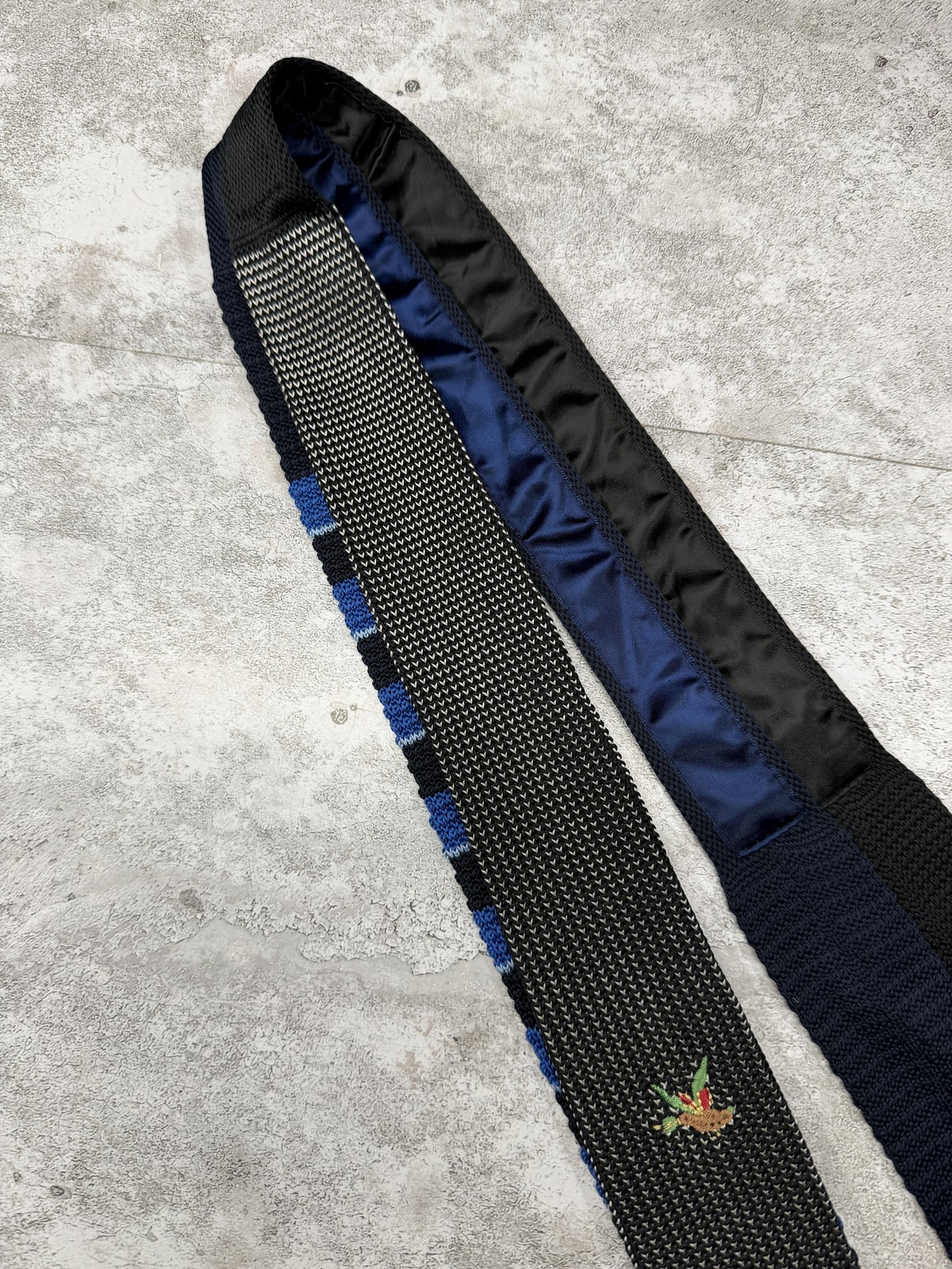 Ivy Prep Tie Mens OS Multicolor Slim Striped Knit Embroidered Polyester Lot of 2