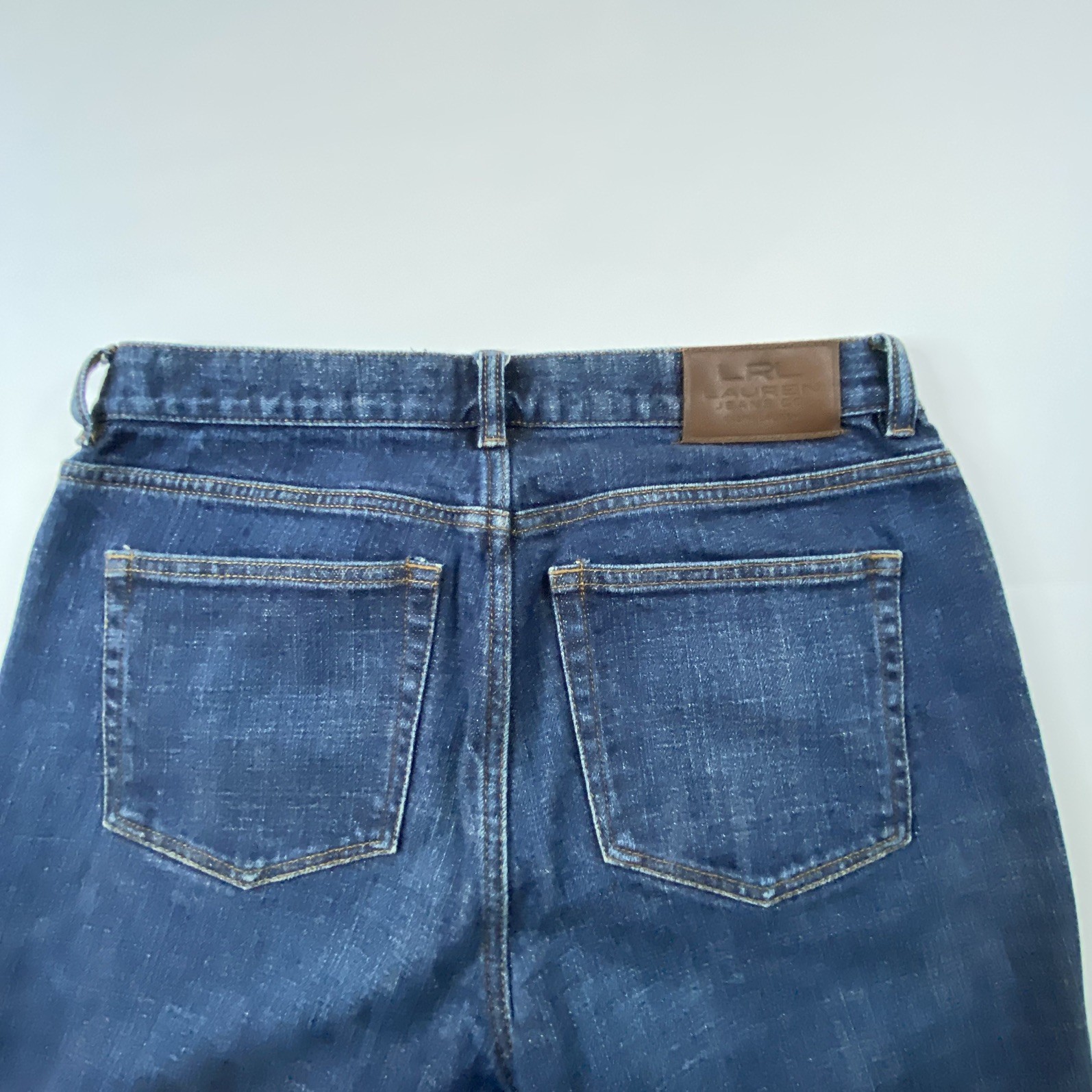 LRL Lauren Jeans Co Womens Classic Midcalf Denim Capri Denim Size 6 Dark Wash