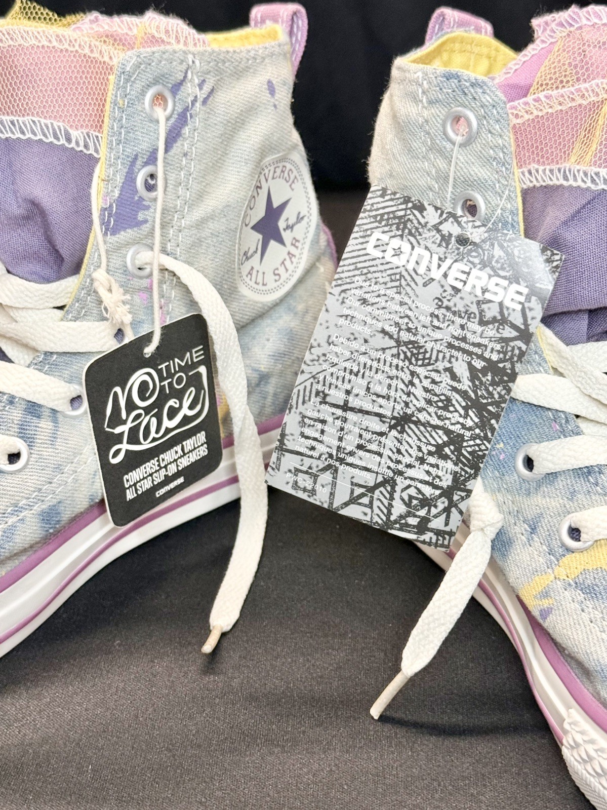Converse 651703F CTAS Paint Splatter High Tops Junior Sz US 5 EU 37.5
