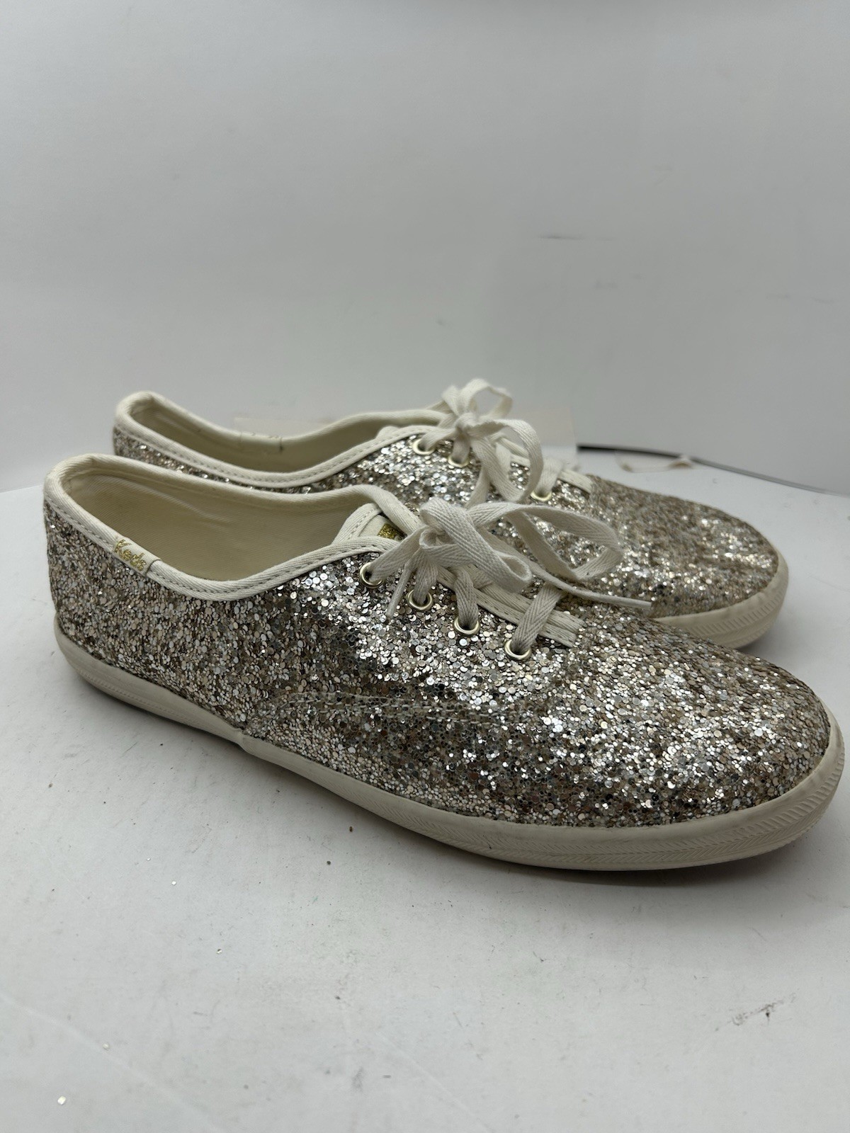 Kate Spade x Keds Champion Glitter Sneakers Silver Gold Multi Women’s 7.5