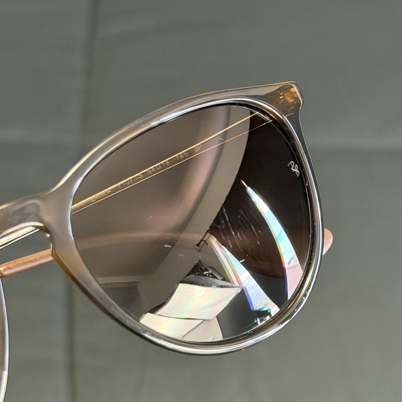 Ray-Ban Erika Polarized Sunglasses RB4171 710/T5 54-18 Brown/Light Havana