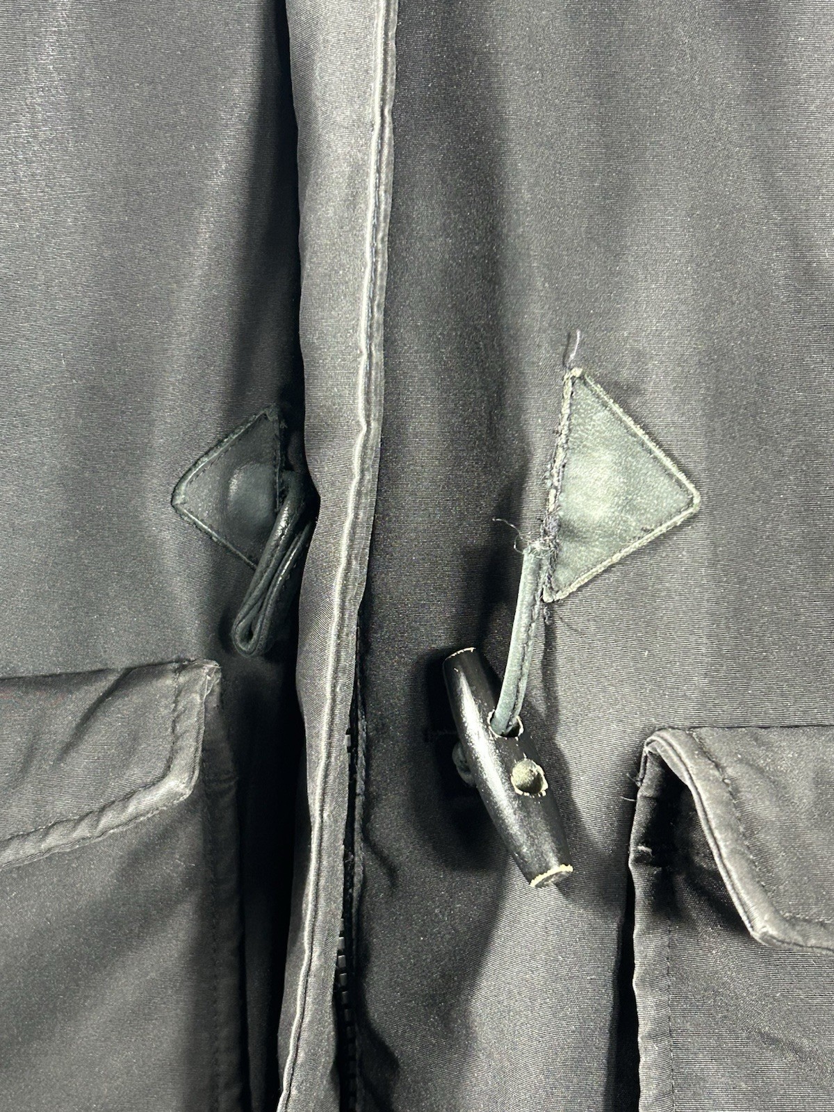 Penfield 80/20 Down Filled Toggle Duffle Parka Jacket Hooded Black Medium Read