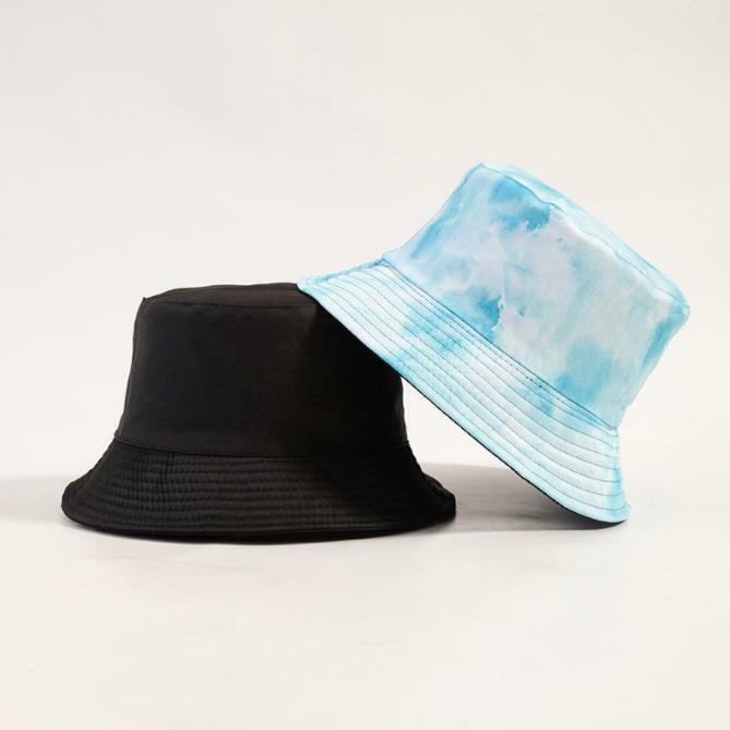 Tie-Dye Bucket Hat Cap Double-sided Bucket Hat Fisherman’s Cap Men Women Cotton
