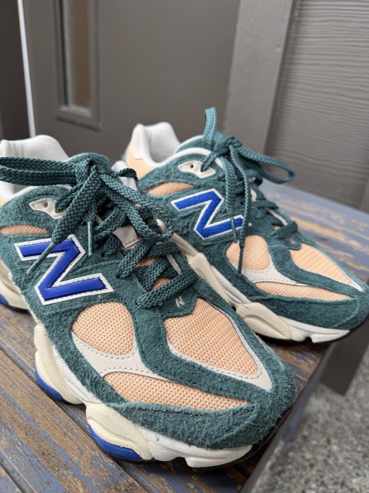 New Balance 9060 Green Beige Blue White Suede Mesh Men’s/Women’s Sneakers