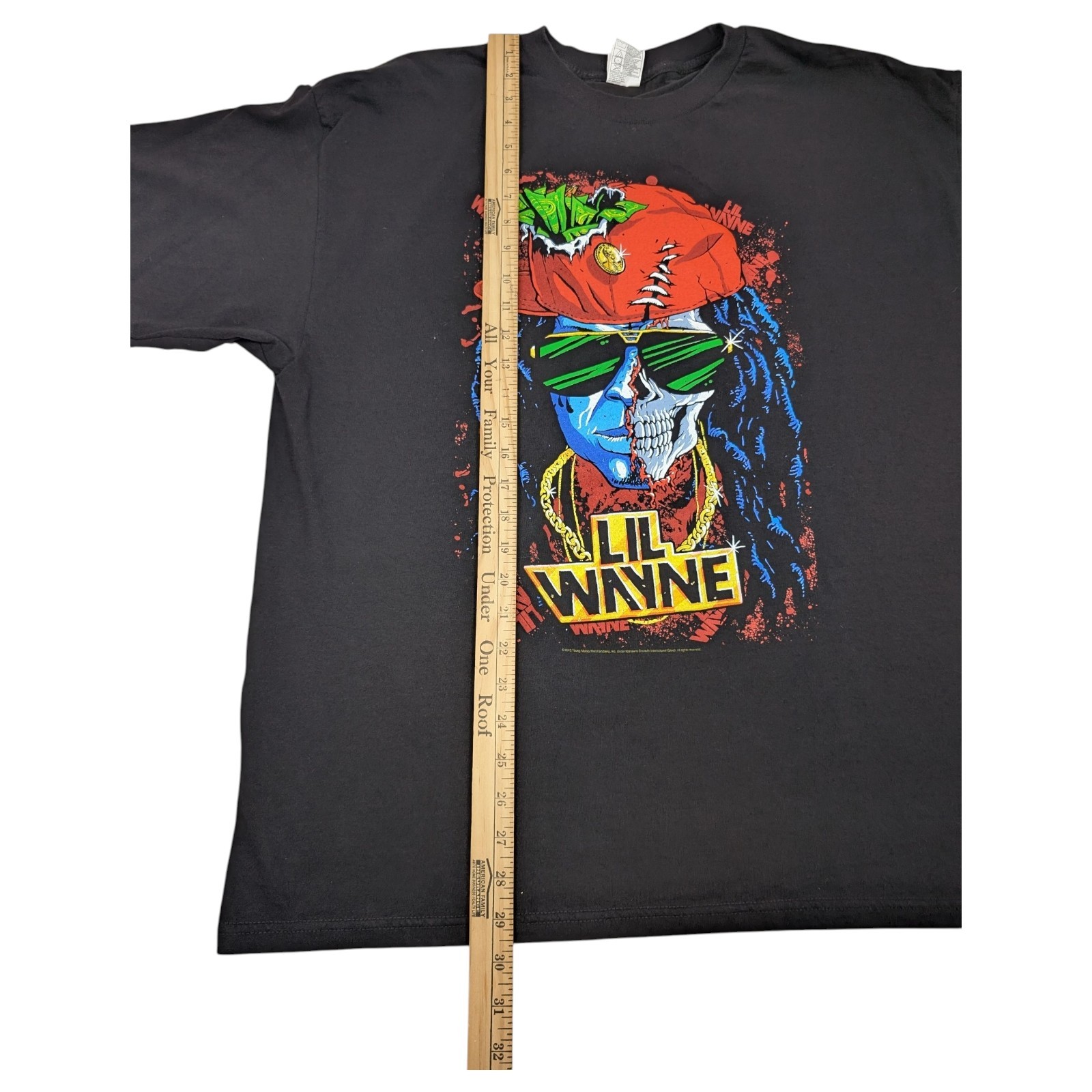 Lil Wayne Rap Tee XXL Black Graphic Skeleton Shirt Hip Hop 2013
