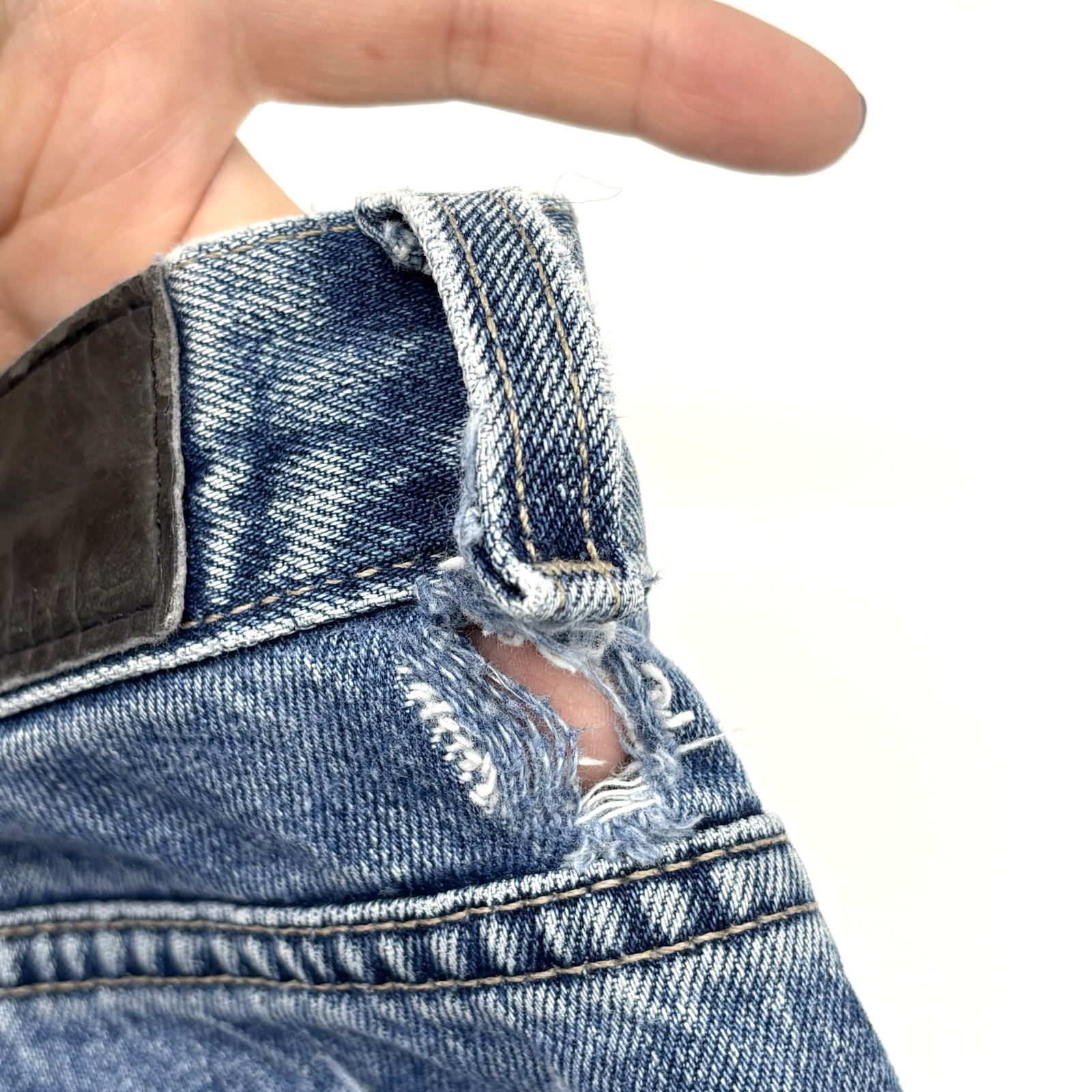 2001 Levi’s Silvertab Medium Wash Mid Rise Wide Leg Baggy Jeans 9S 31×30″ Mexico