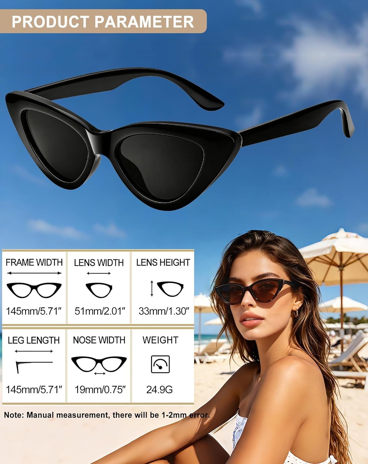 Joopin Polarized Cat Eye Sunglasses for Women Vintage Cateye Sun Glasses UV400 P