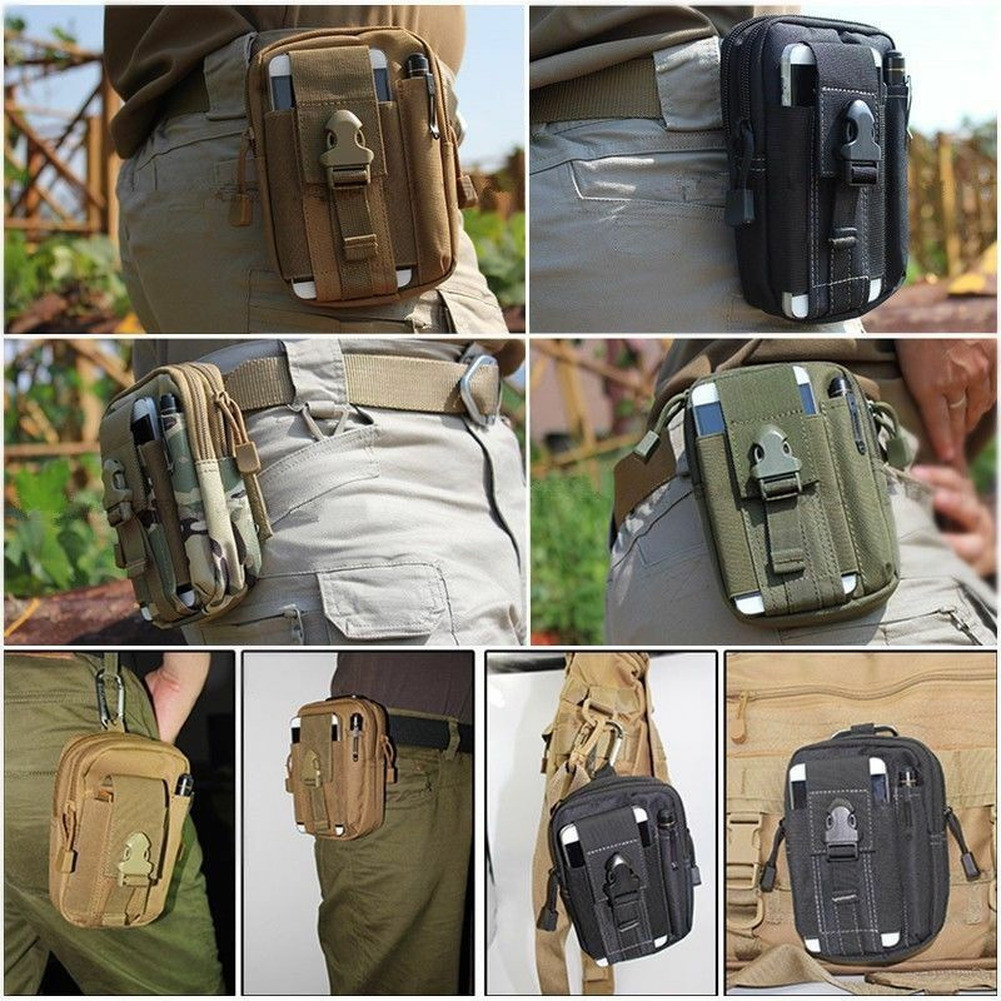 Men’s Tactical Molle Pouch Military EDC Waist Belt Fanny Bags Cell Phone Pocket