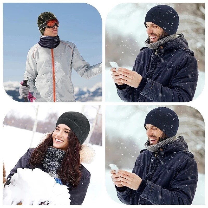 3-PACK Military Tactical Beanie Skull Cap Winter Warm Fleece Windproof Ski Hats