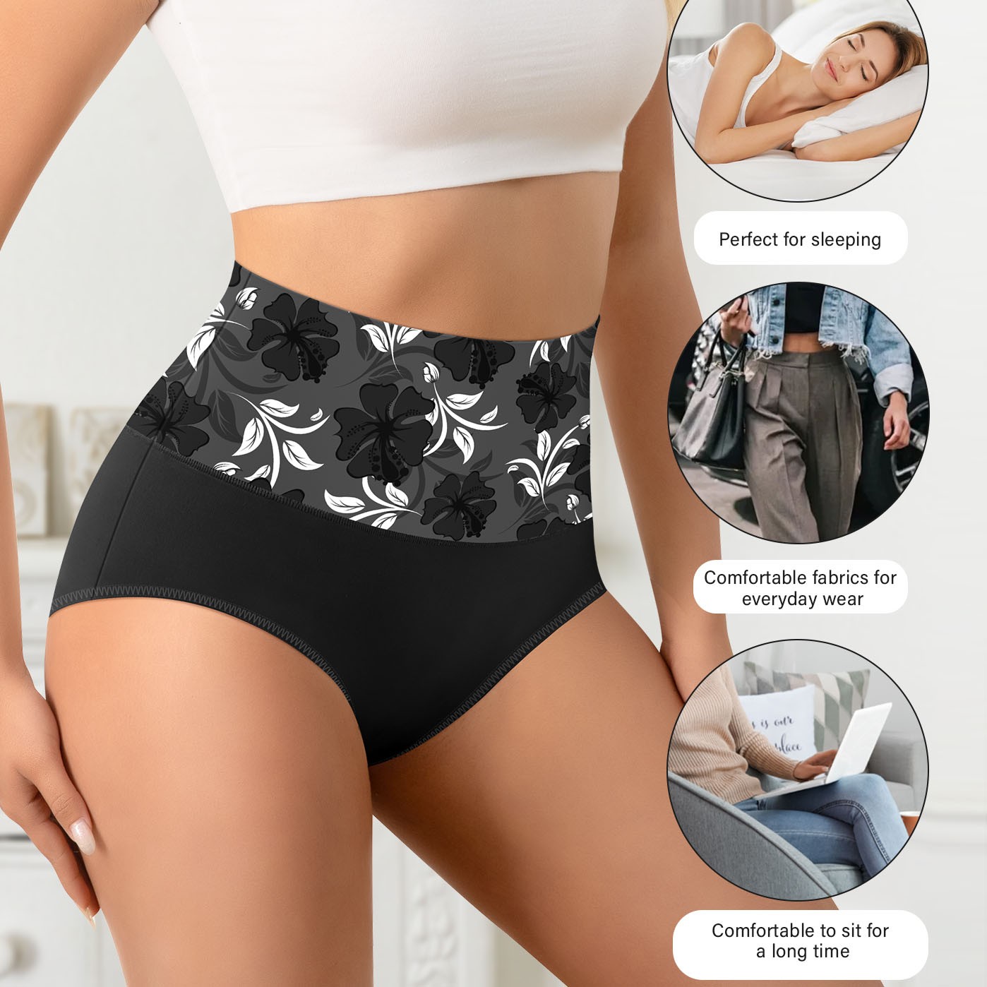 6 Pack Women Underwear Panties Multi Color Pant Set High Waist Women’s Panties