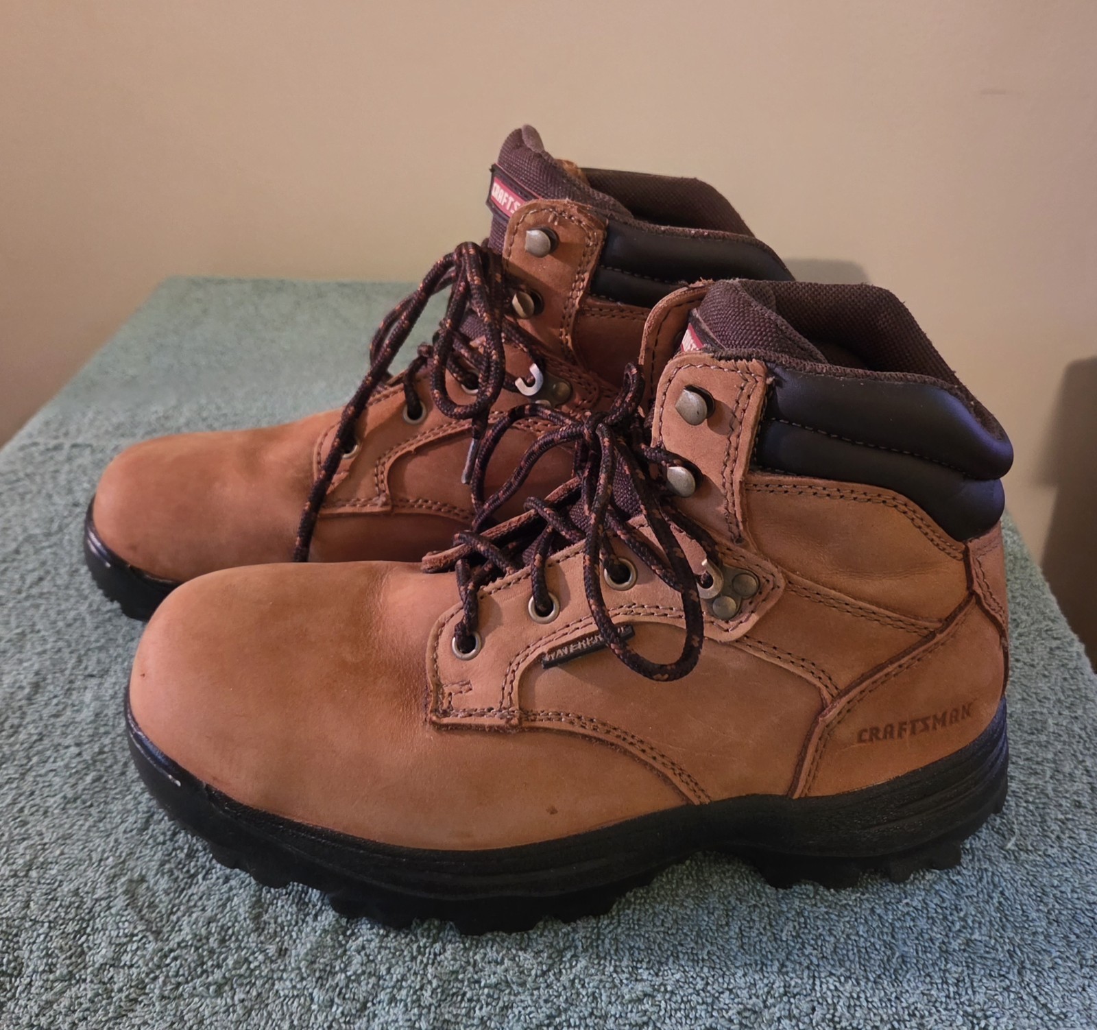 Craftsman Men’s Work Boots 8.5 W Wheat Leather Soft Toe NIB Vintage 2015 20175