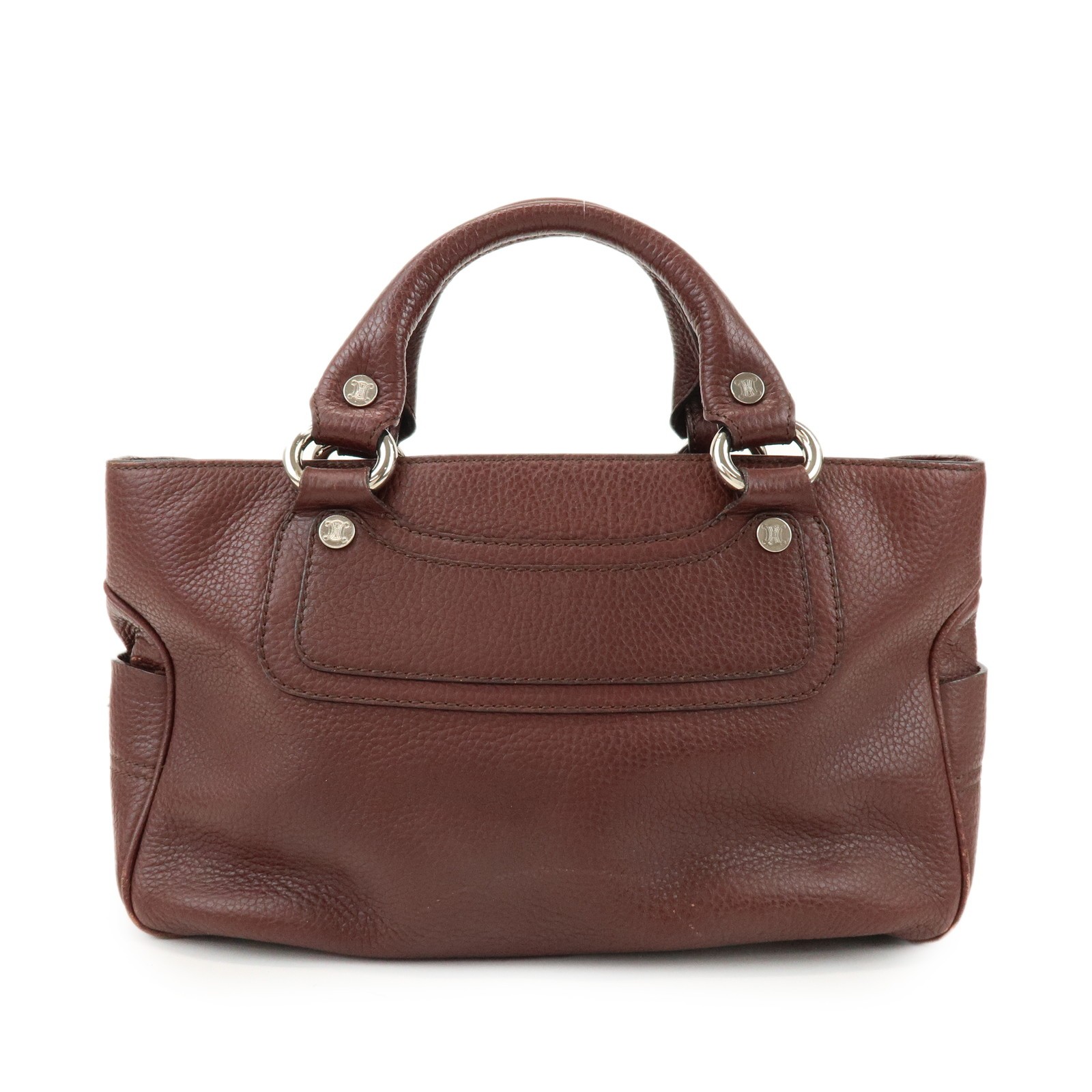 CELINE Leather Boogie Bag Hand Bag Tote Bag Brown Authentic Used F/S