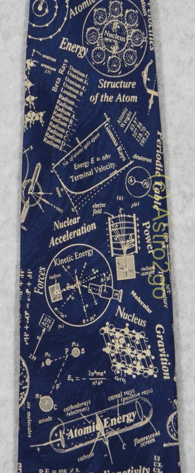 NUCLEAR PHYSICS ATOMIC RADIOACTIVE URANIUM Museum Artifacts Silk Necktie NEW!