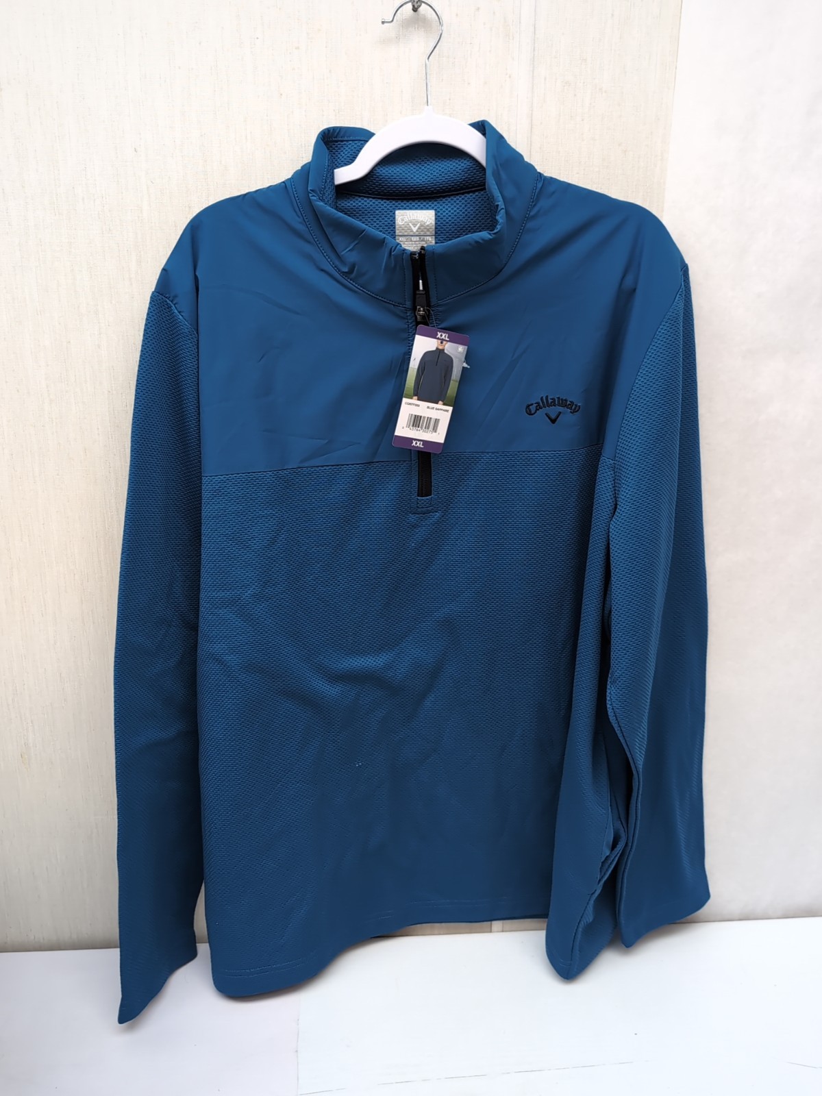 Callaway Quarter Zip UPF 50 Collared Pullover Pocket Blue Sapphire 2XL AM11