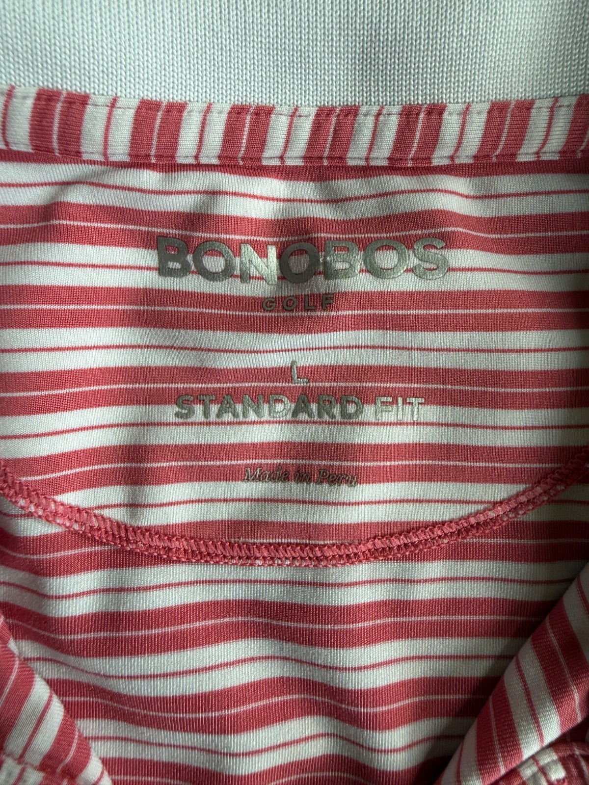 Bonobos Pink Striped Men’s Golf Polo