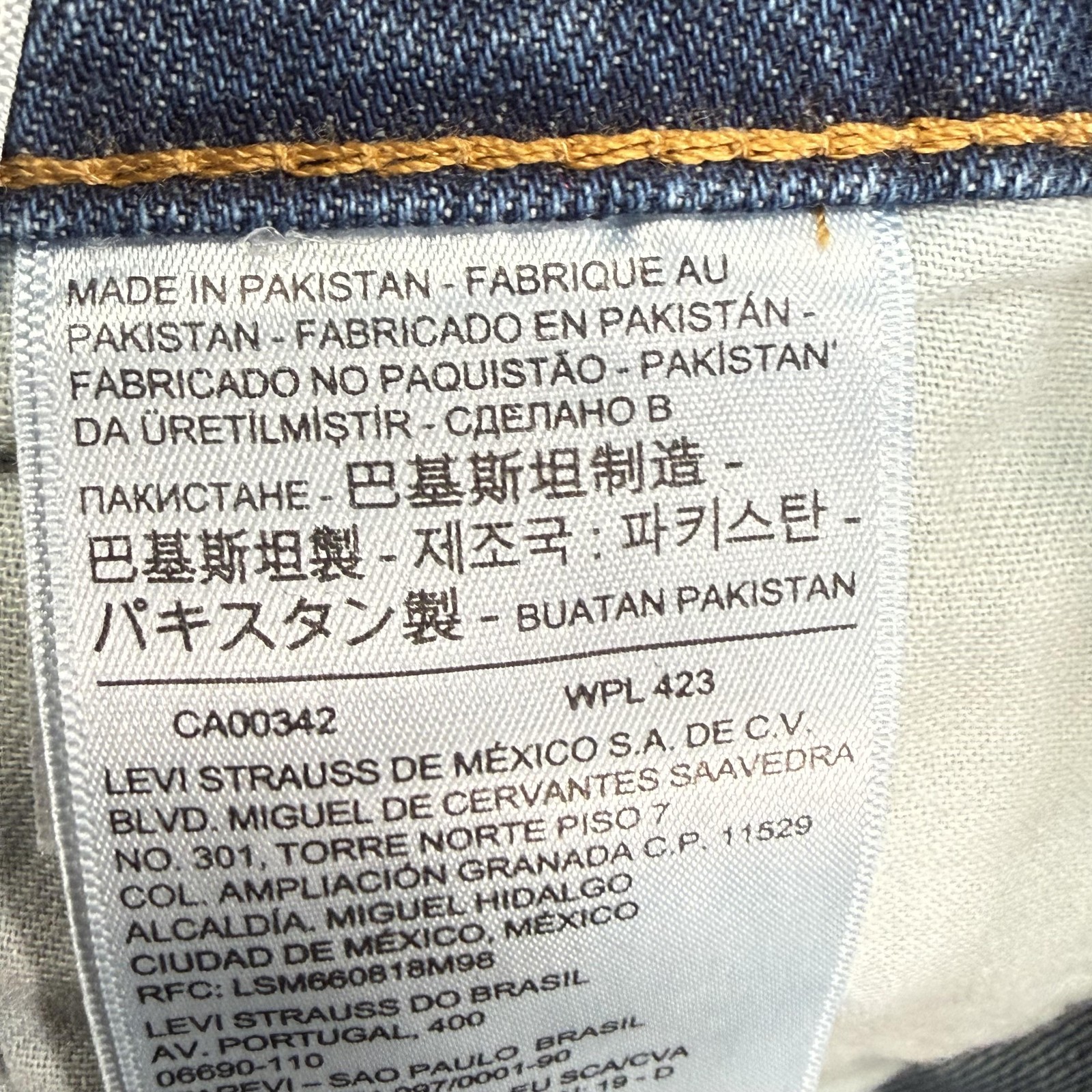 Levis 511 Jeans Mens 34×32 Blue Medium Wash Slim Straight Stretch Denim Casual