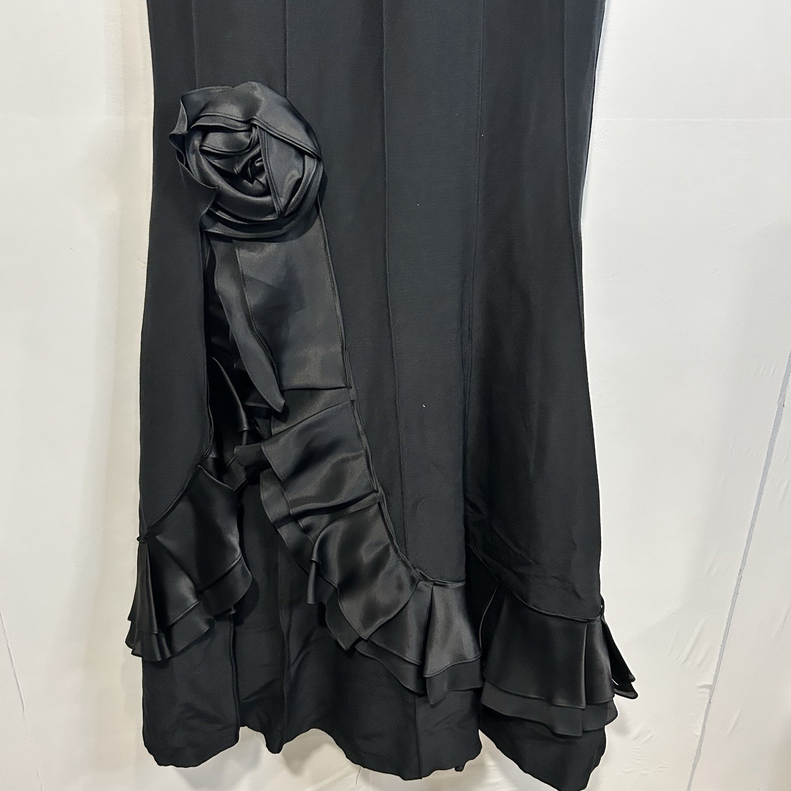 Kay Unger Black Strapless Maxi Dress Size 6 Formal Evening Gown Silk Blend