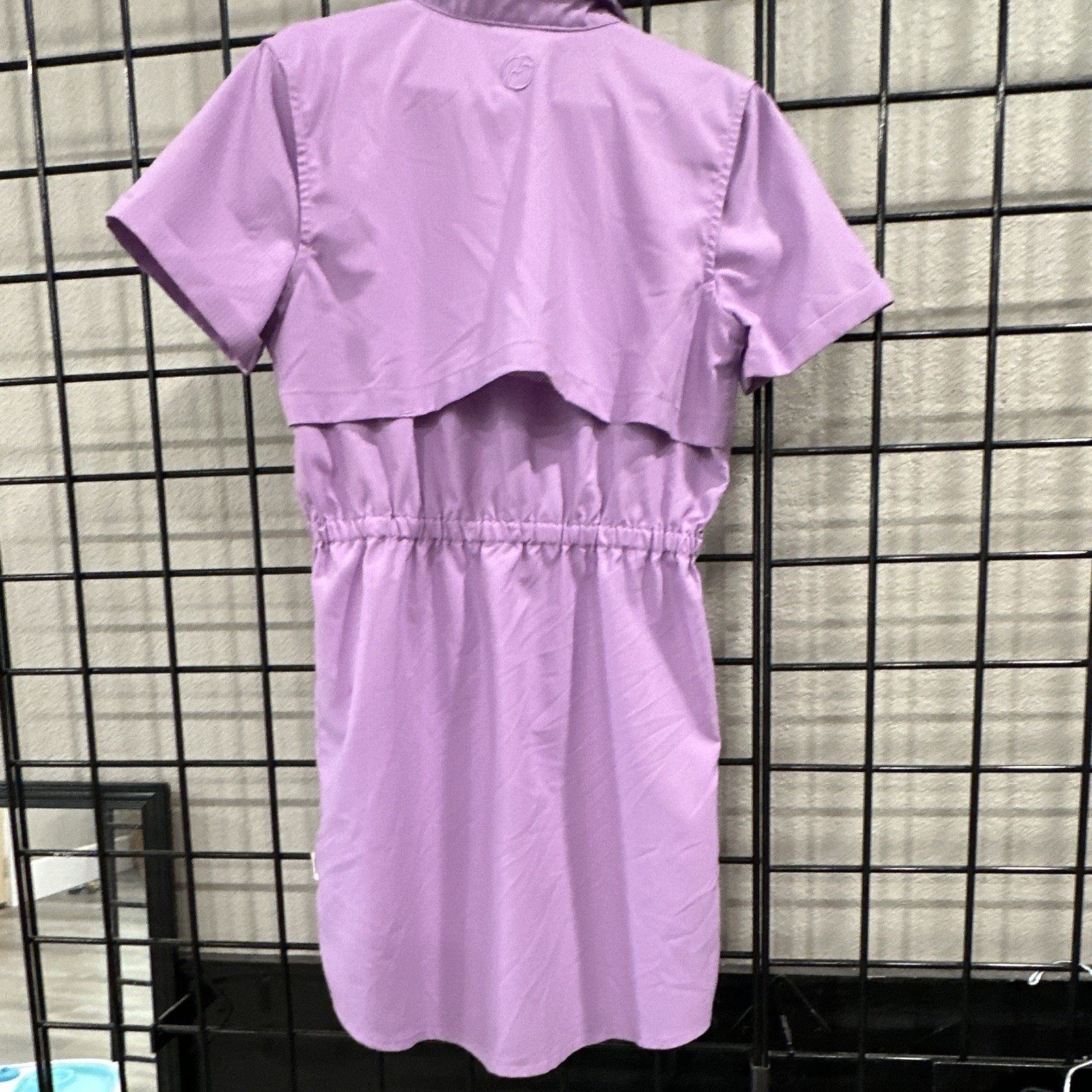 Magellan Outdoors Purple Shirt Dress Girls M (8-10) Collared Button Pockets Knee