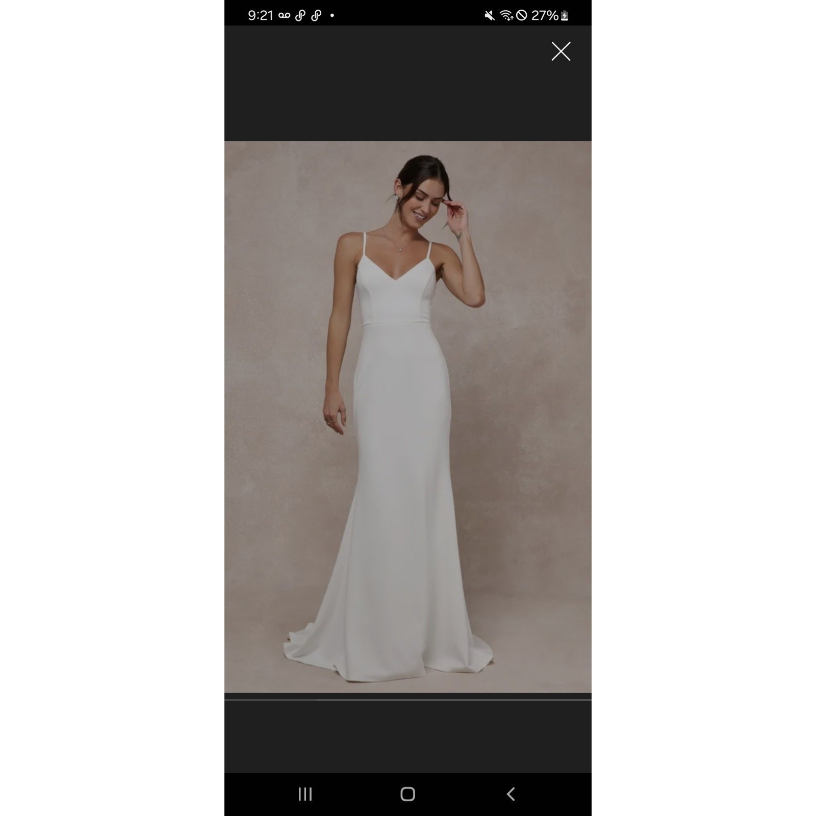 Dreamy Elegant Size Small NWT Lulus Wedding Dress Button Detail Spaghetti V-Neck