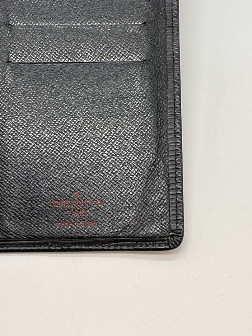 LOUIS VUITTON Epi Bi Fold Long Wallet Men s Black No Coin