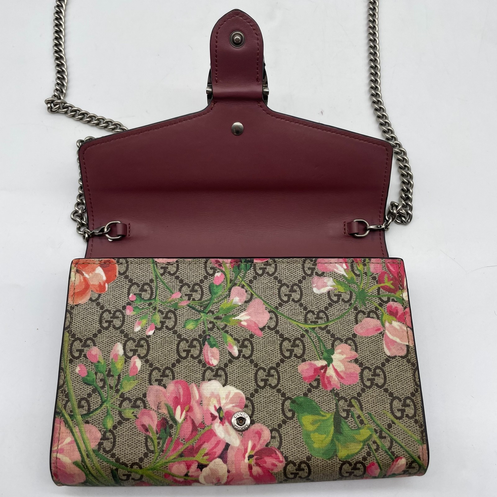 Gucci Shoulder bag Dionysus Blooms Chain Wallet Flower PVC Leather 401231 Auth