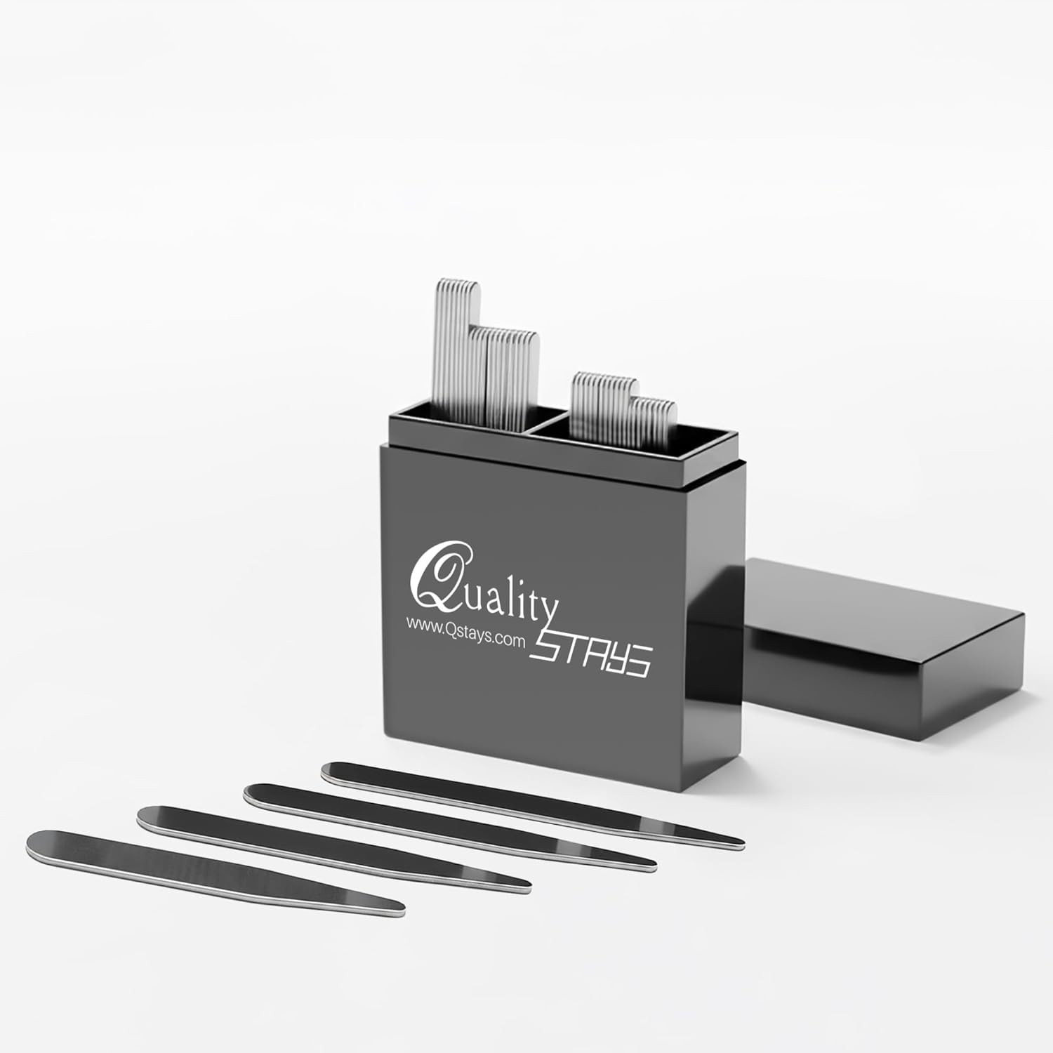 Metal Collar Stays for Men – 40-Piece Set in 4 Sizes for Dress Shirts by