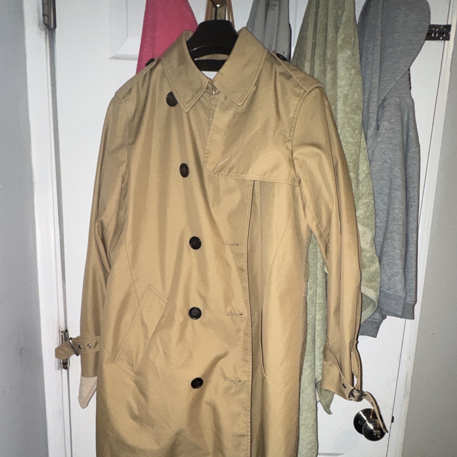 Coach The Trench Beige Double Breasted Lined Long Trench Coat Women’s L