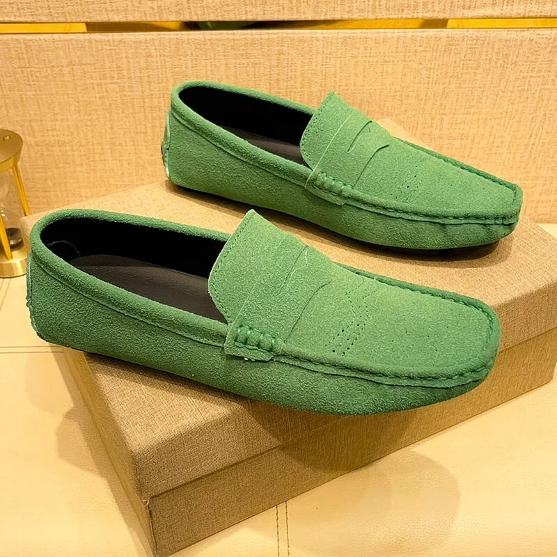 Men Casual Shoes Suede Lazy Slip-on Driving Flat Boat Shoes Loafers Moccasins