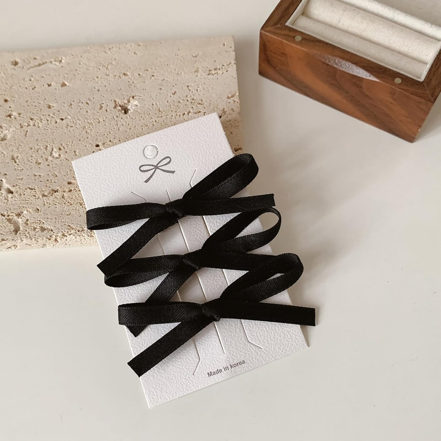 Hair Clip, 10PCS Black 10mm Double-Sided Satin Ribbon Hair Bows & Clips for Wome