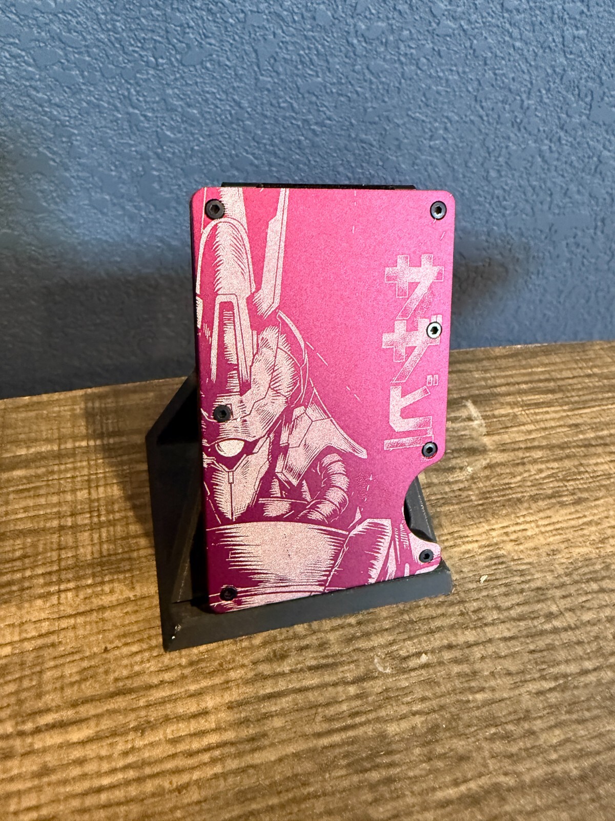 Gundam MSN-04 Sazabi Custom Engraved RFID EDC Slim Metal Aluminum Wallet