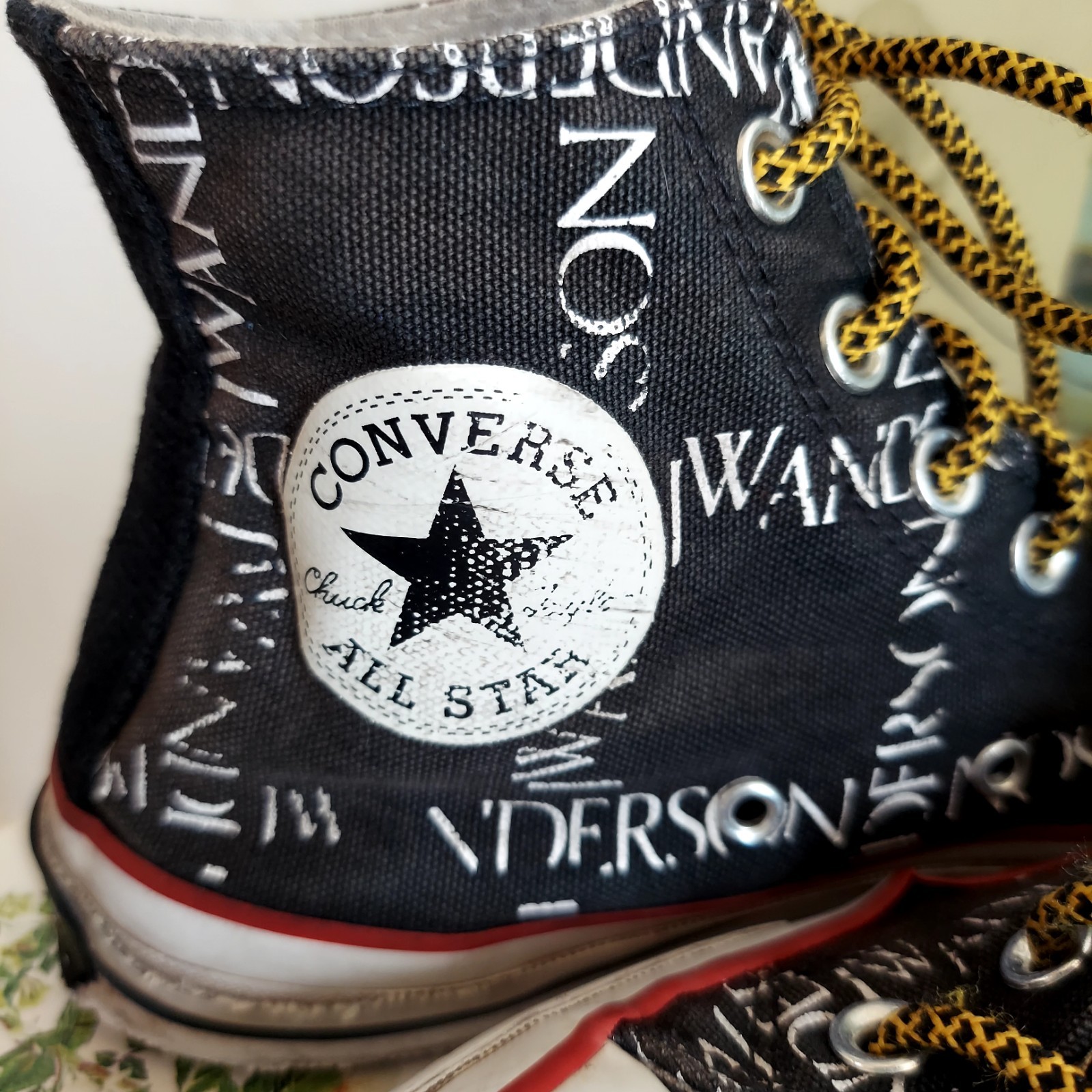 Converse J.W. Anderson Chuck 70 High Top Grid Text Black/White Sneaker 160807C