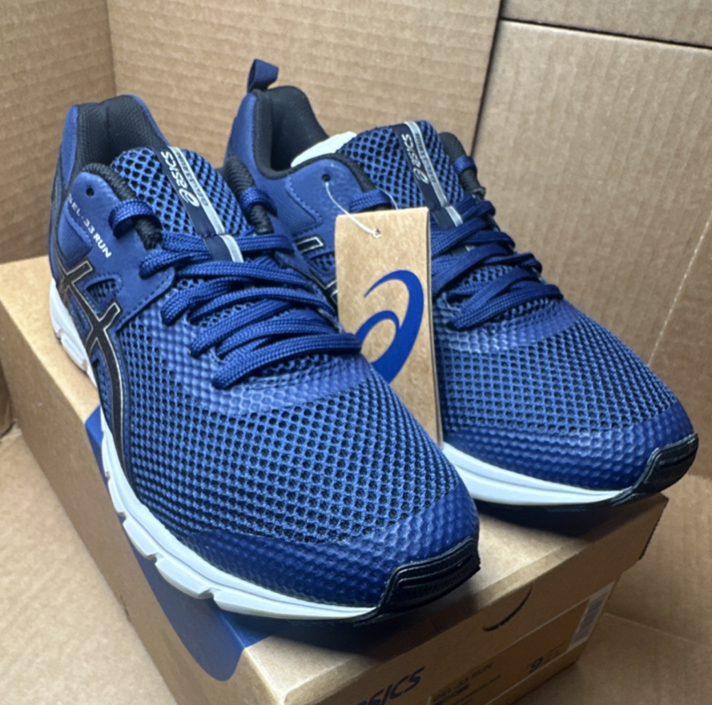 ASICS GEL-33 RUN Men’s Lace-Up Running Shoes Blue/Black 1011B438-402