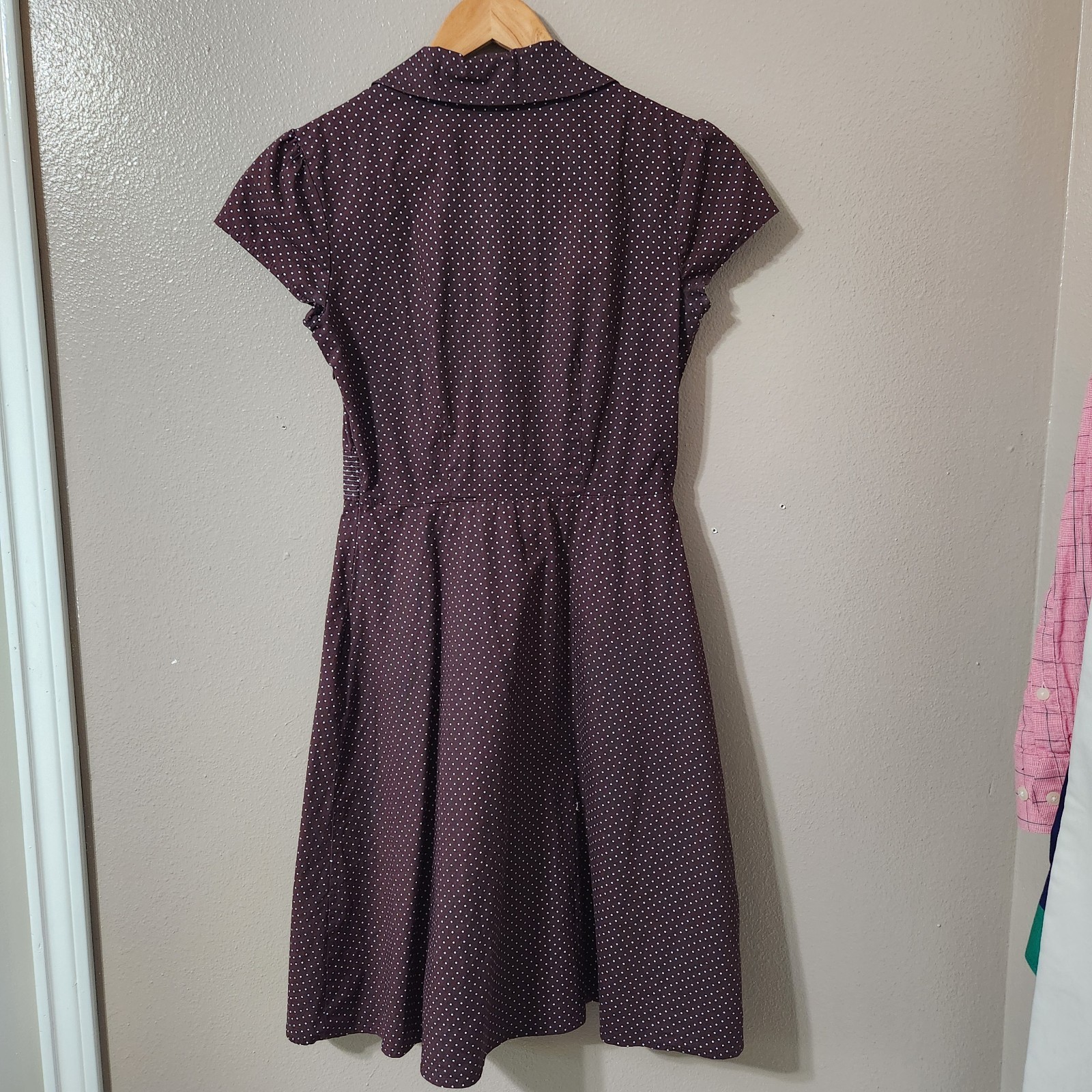 Vintage Ruby Rox Polka Dot Dress Women’s Size 7 Brown Retro Pin-Up Rockabilly
