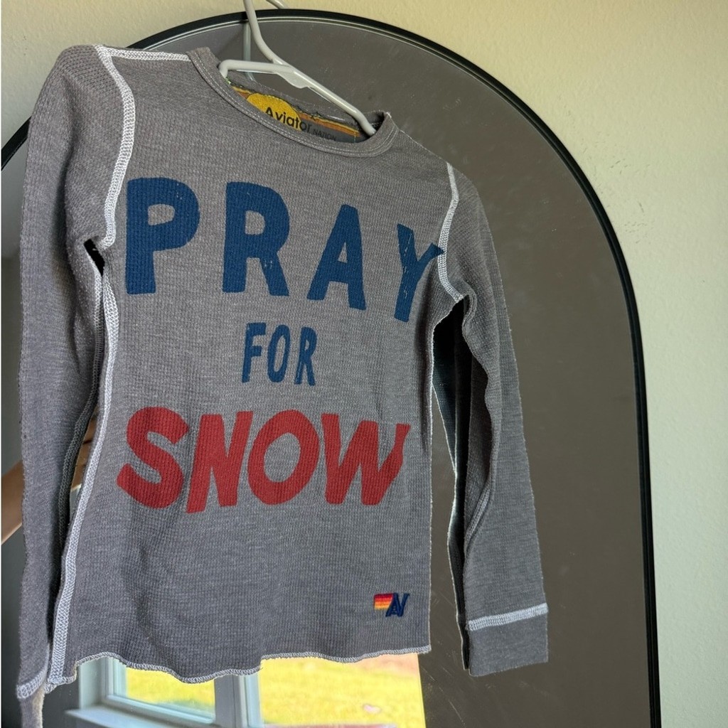 Aviator Nation Pray For Snow Long Sleeve Shirt – Size 4
