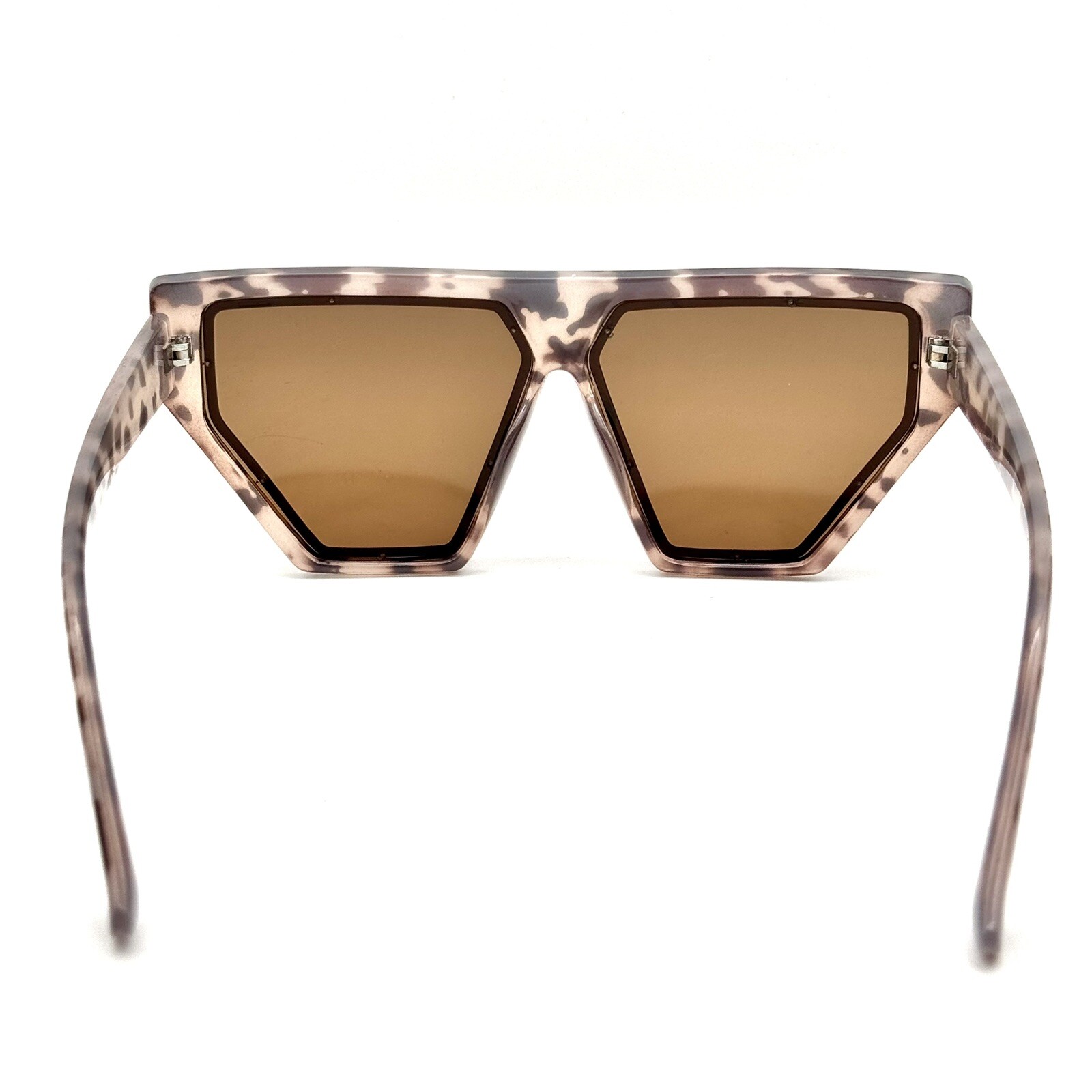 Geometric Fashion Sunglasses Designer Tortoise Shell Frame And Gold Accents