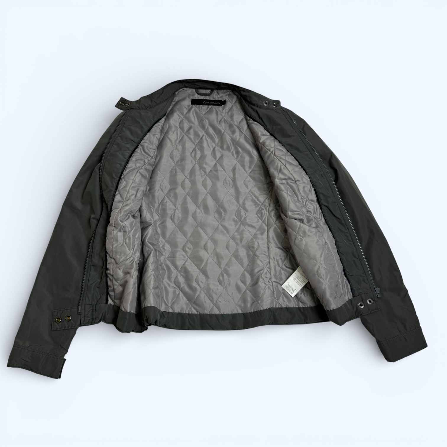 CALVIN KLEIN JEANS Womens Luxury & Stylish Grey Bomber Jacket Size S All Seasons
