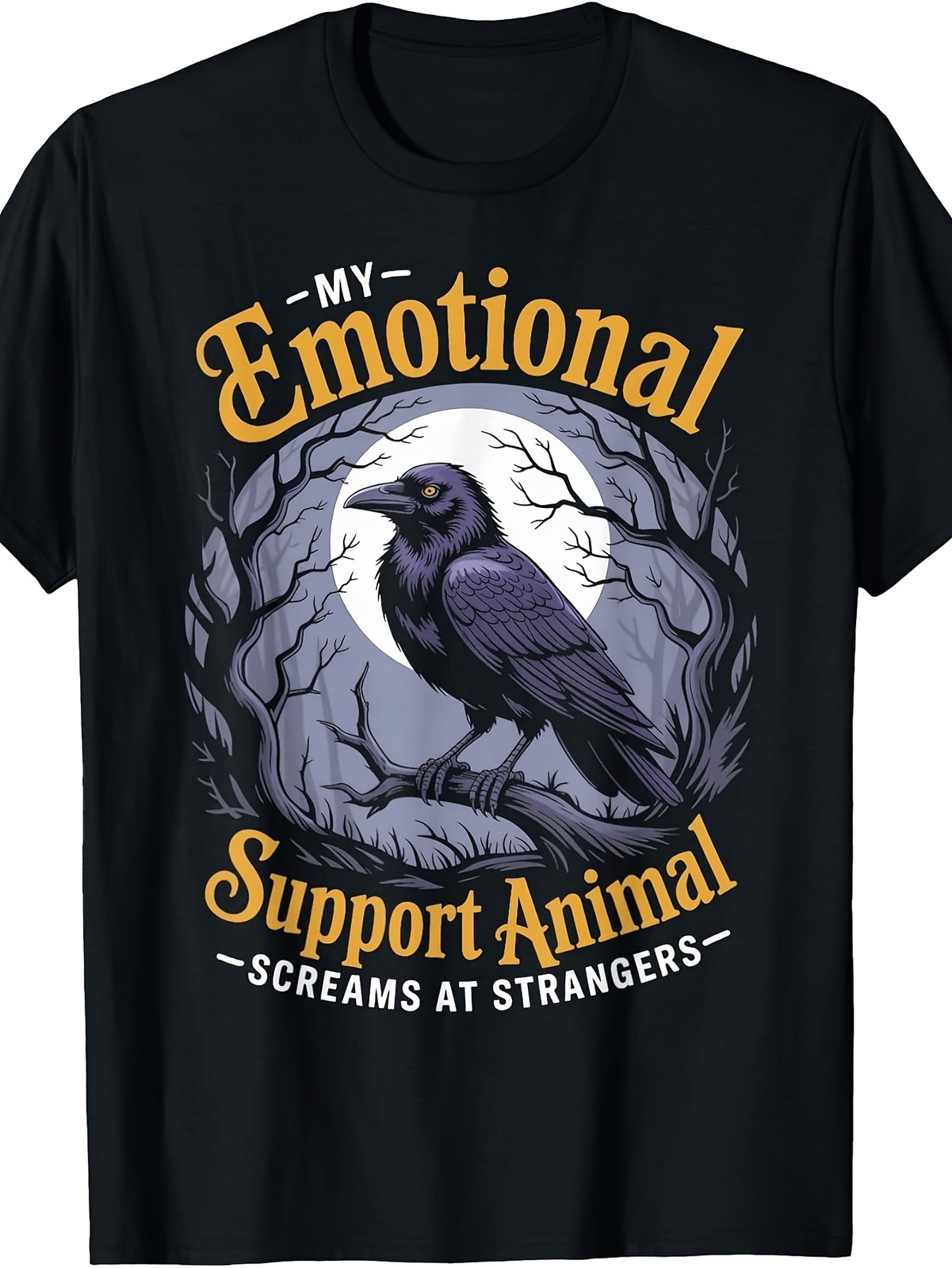 Emotional Support Animal Gothic Birds Animal Crow T-Shirt
