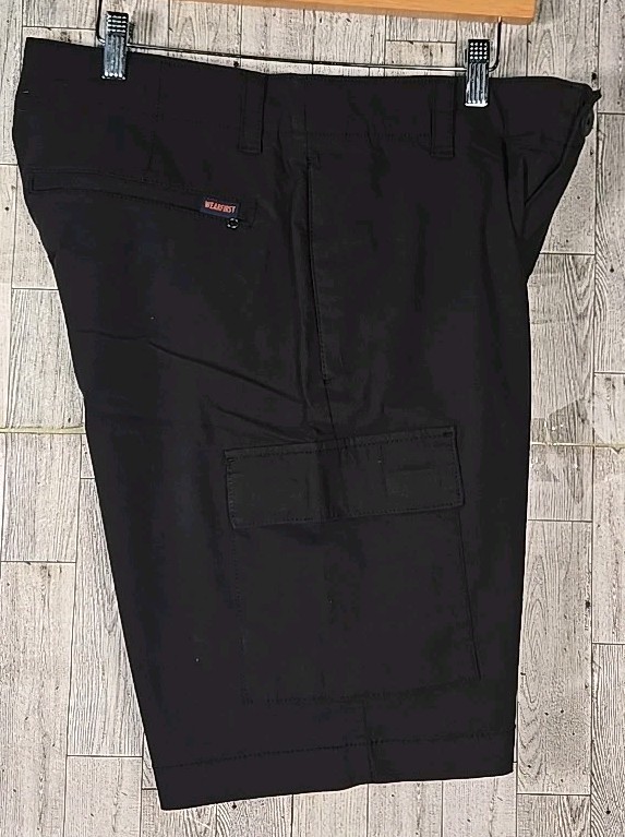 Wearfirst Cargo Shorts 34 Black Freeband Waistband Stretch Cotton Nylon Mens NEW