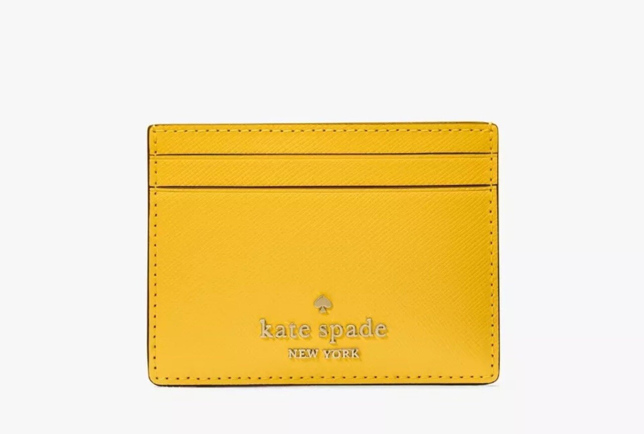 BRAND NEW! Kate Spade Daffodil Madison Small Slim Card Holder KI368 Retail $89