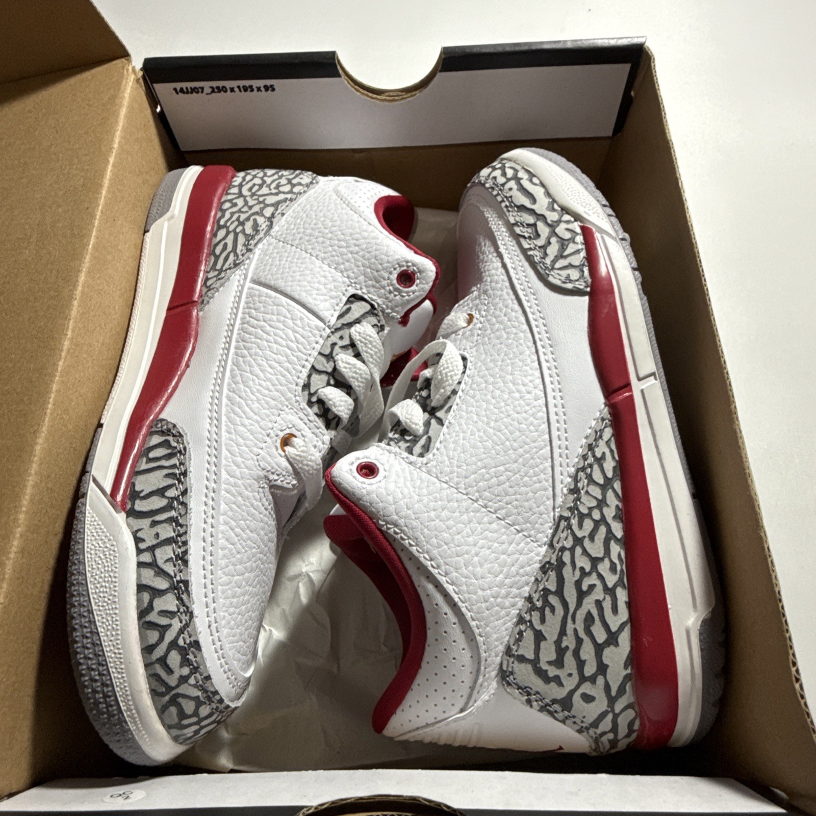 Jordan 3 Retro Little Kids Style : 429487-126 White Curry Cardinal Red