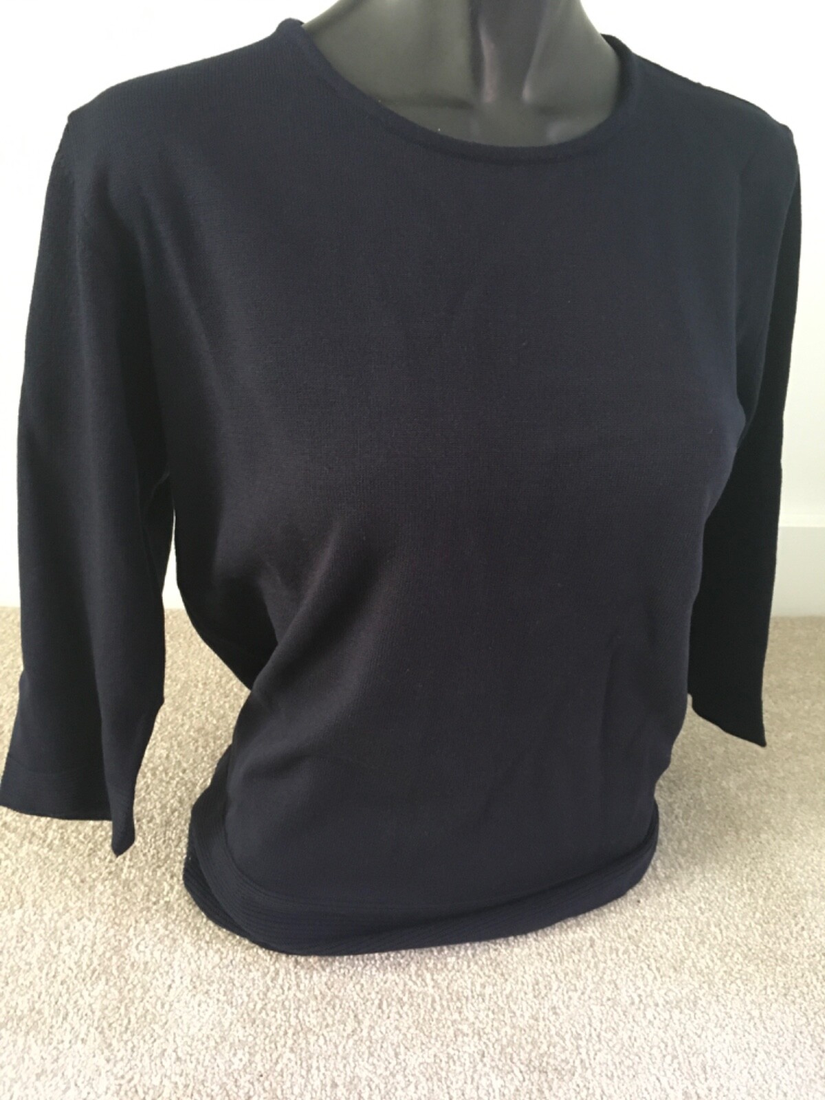 Barbara Lebek Ladies 3Qtr Sleeve Lightweight Jumper – Navy Blue – 77760019 BNWT